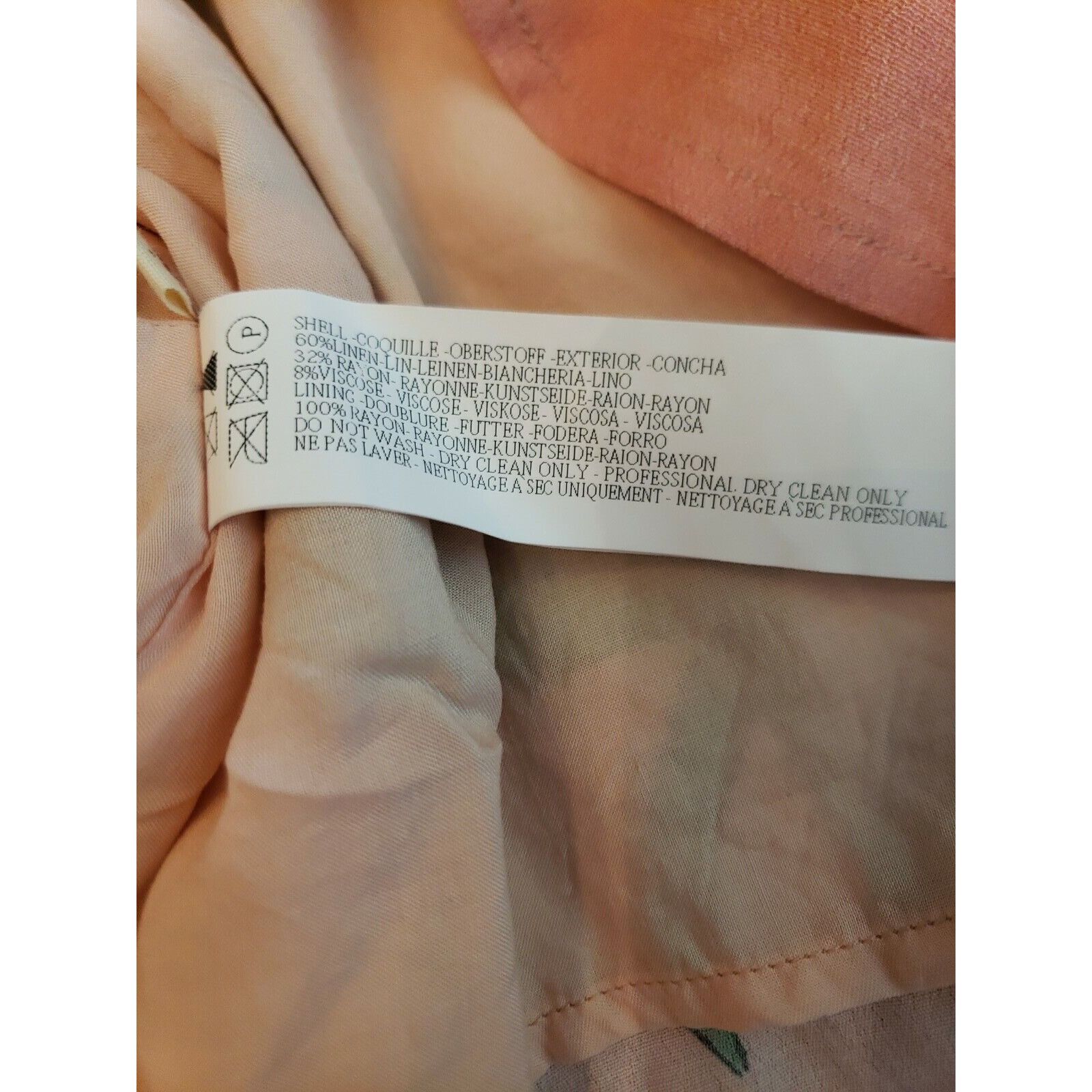 Other Capulet Linen Blend Top Womens L Pink Floral Balloon Sleeve Size L / US 10 / IT 46 - 12 Thumbnail