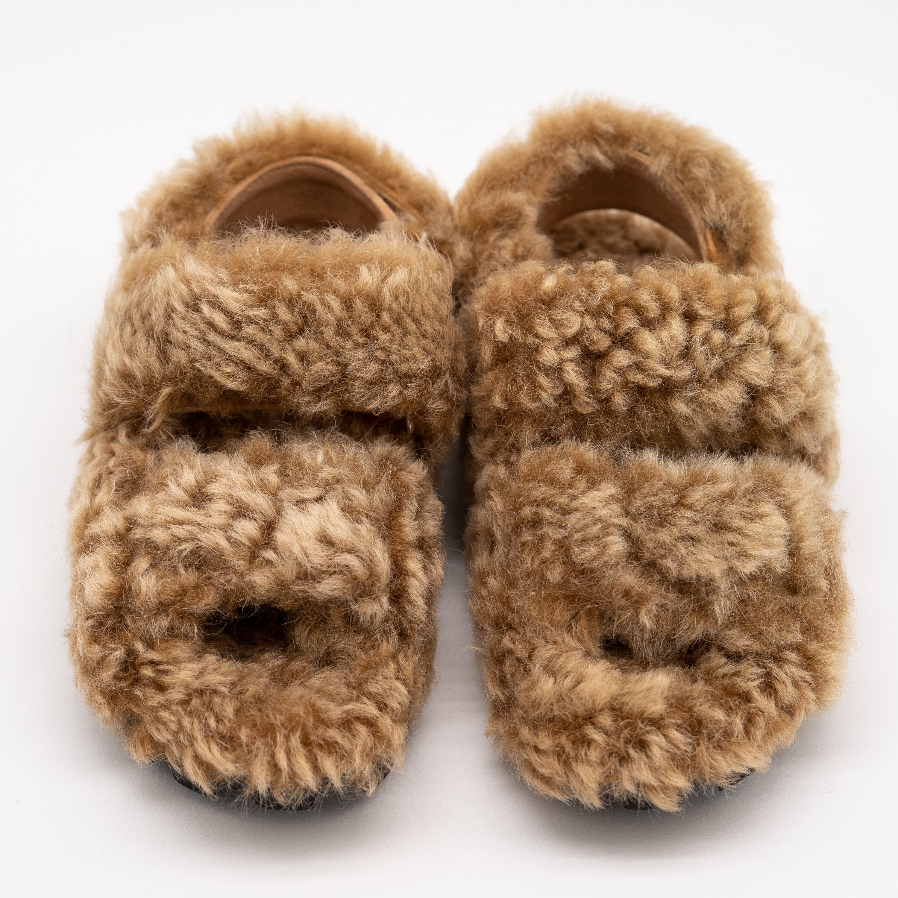 Miu Miu 36eu 6 US Miu Miu Camel Brown Shearling Sandals Size US 6 / IT 36 - 3 Thumbnail