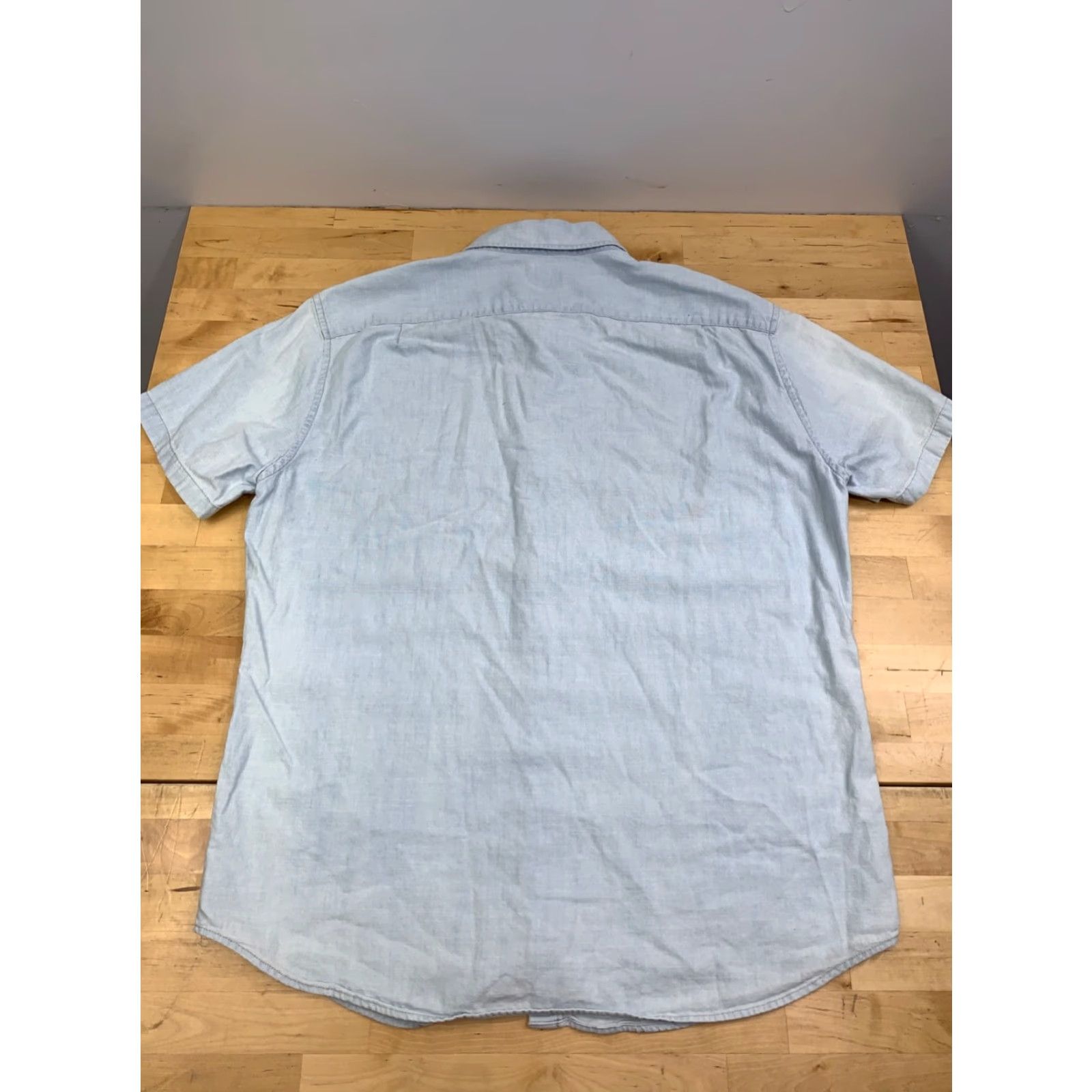 J.Crew J. Crew Linen Blend Button-Up Shirt Men L Blue Slim Short Sleeve Casual Shirt Size US L / EU 52-54 / 3 - 7 Thumbnail