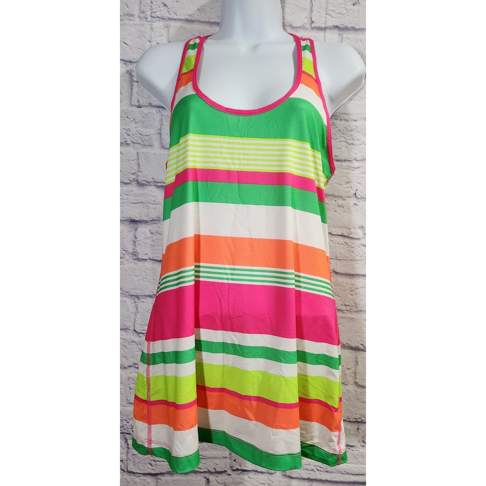Other Xersion Pink Green Multicolor Racerback Workout Tank Large Size L / US 10 / IT 46 - 1 Thumbnail
