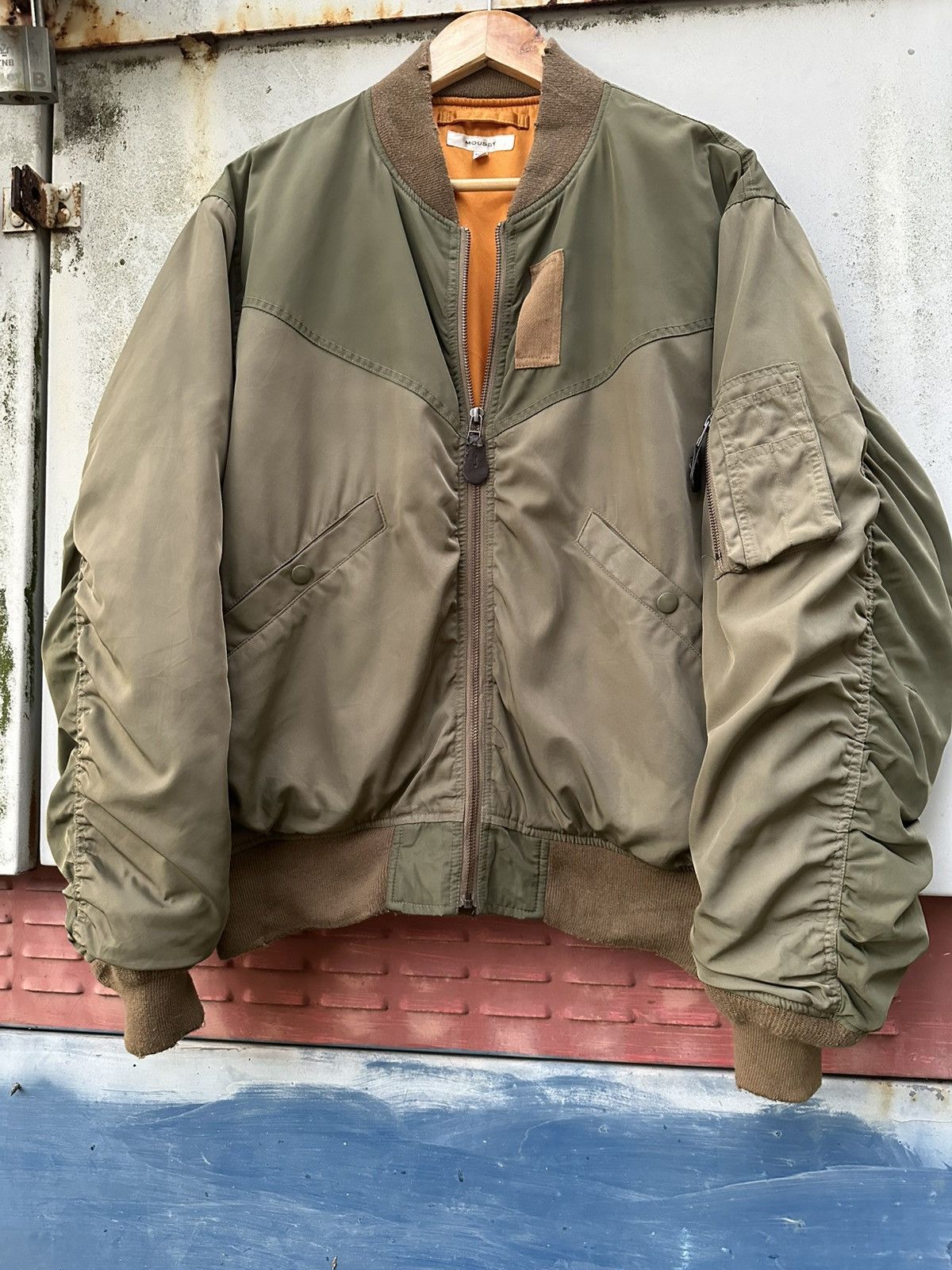 MOUSSY 👹Moussy MA-1 Distressed Green Bomber Jacket Size US M / EU 48-50 / 2 - 5 Thumbnail