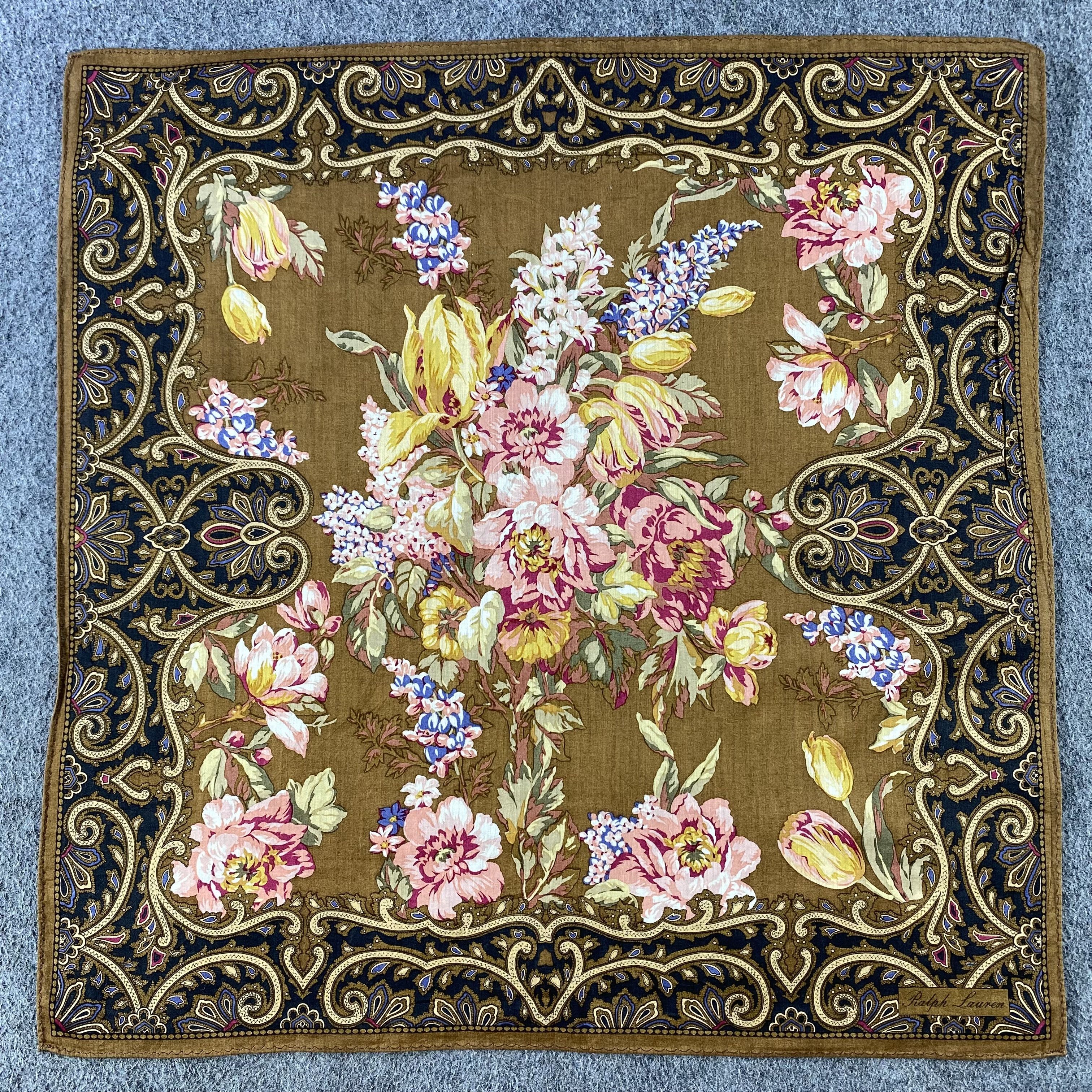 Ralph Lauren × Vintage Ralph Lauren Handkerchief/Neckerchief/Bandana HC613 Size ONE SIZE - 1 Thumbnail