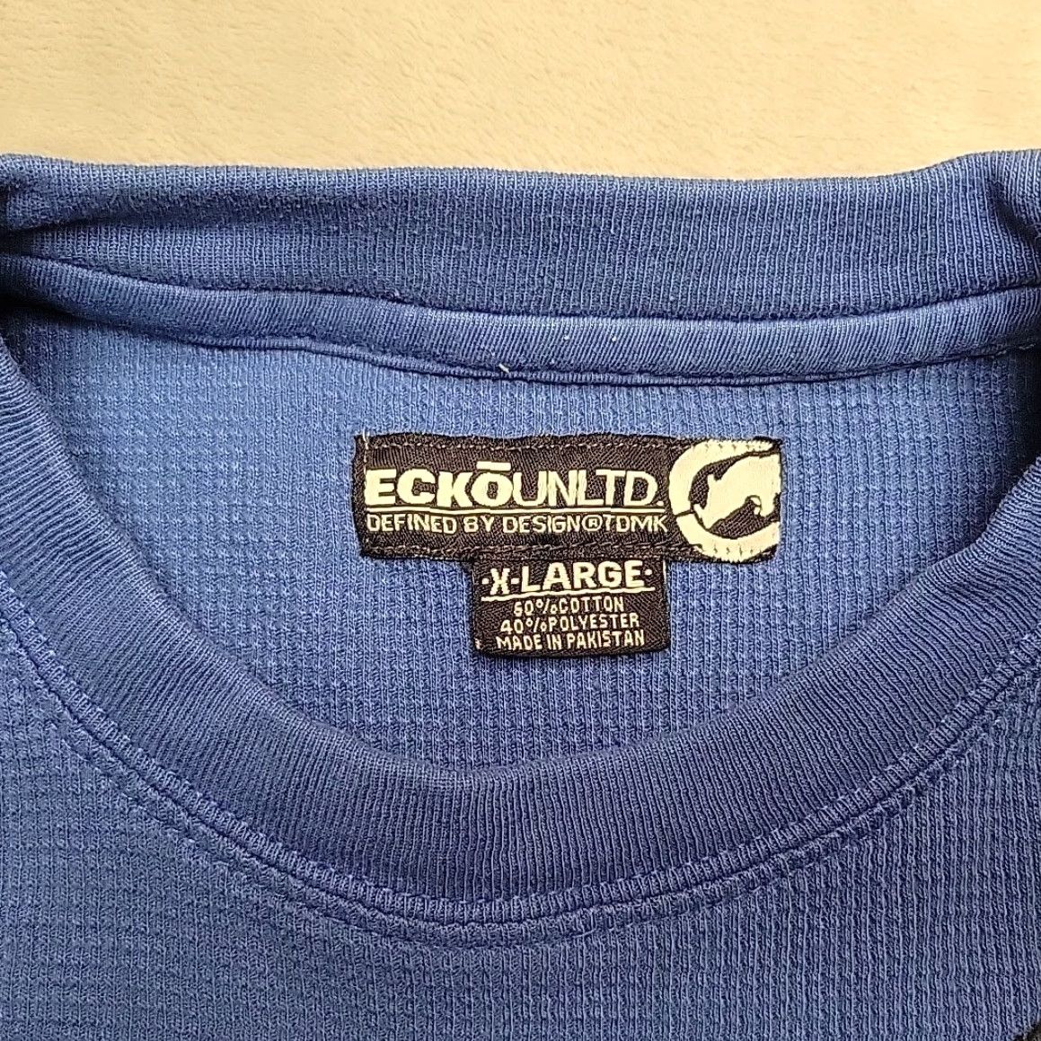 Ecko Unltd. VINTAGE Ecko Unltd Shirt Mens XL Blue Thermal Long Sleeve Crewneck Rhino Logo Unlimited Size US XL / EU 56 / 4 - 5 Thumbnail