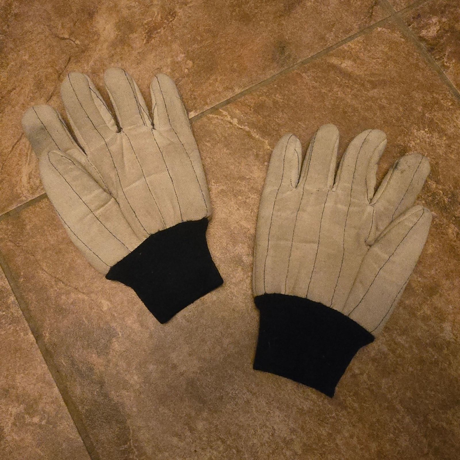 Other White Dark Blue Stitched Work XL Glove Size ONE SIZE - 2 Thumbnail