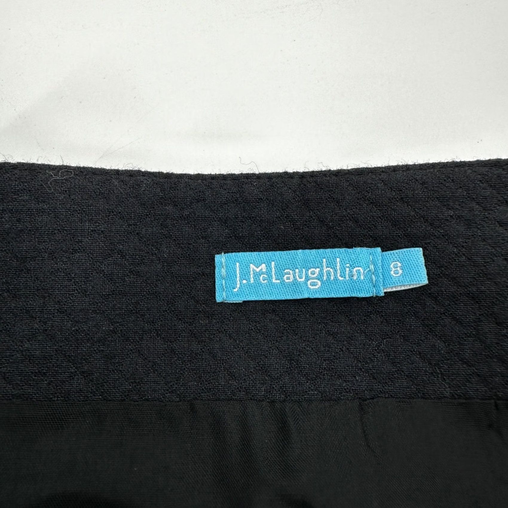 J.McLaughlin J.McLaughlin Black Textured Piqué A-Line Mini Skirt Womens 8 Made in USA Pockets Size 30" / US 8 / IT 44 - 4 Thumbnail
