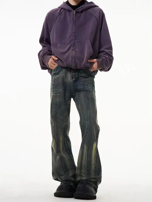 VIBE Vintage slub textured micro-flare jeans Size US 32 / EU 48 - 3 Thumbnail