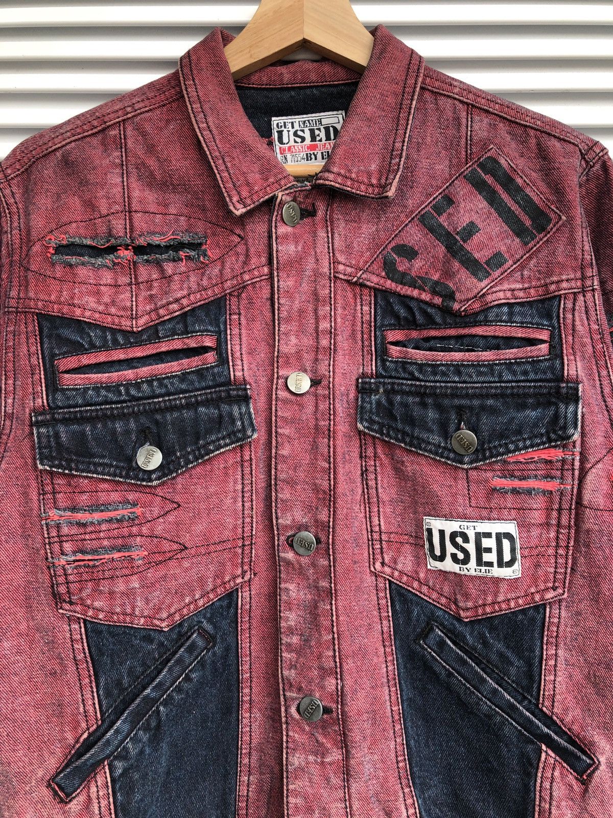 Japanese Brand Vintage Used by Elie Punk Denim Jacket Size US L / EU 52-54 / 3 - 2 Thumbnail