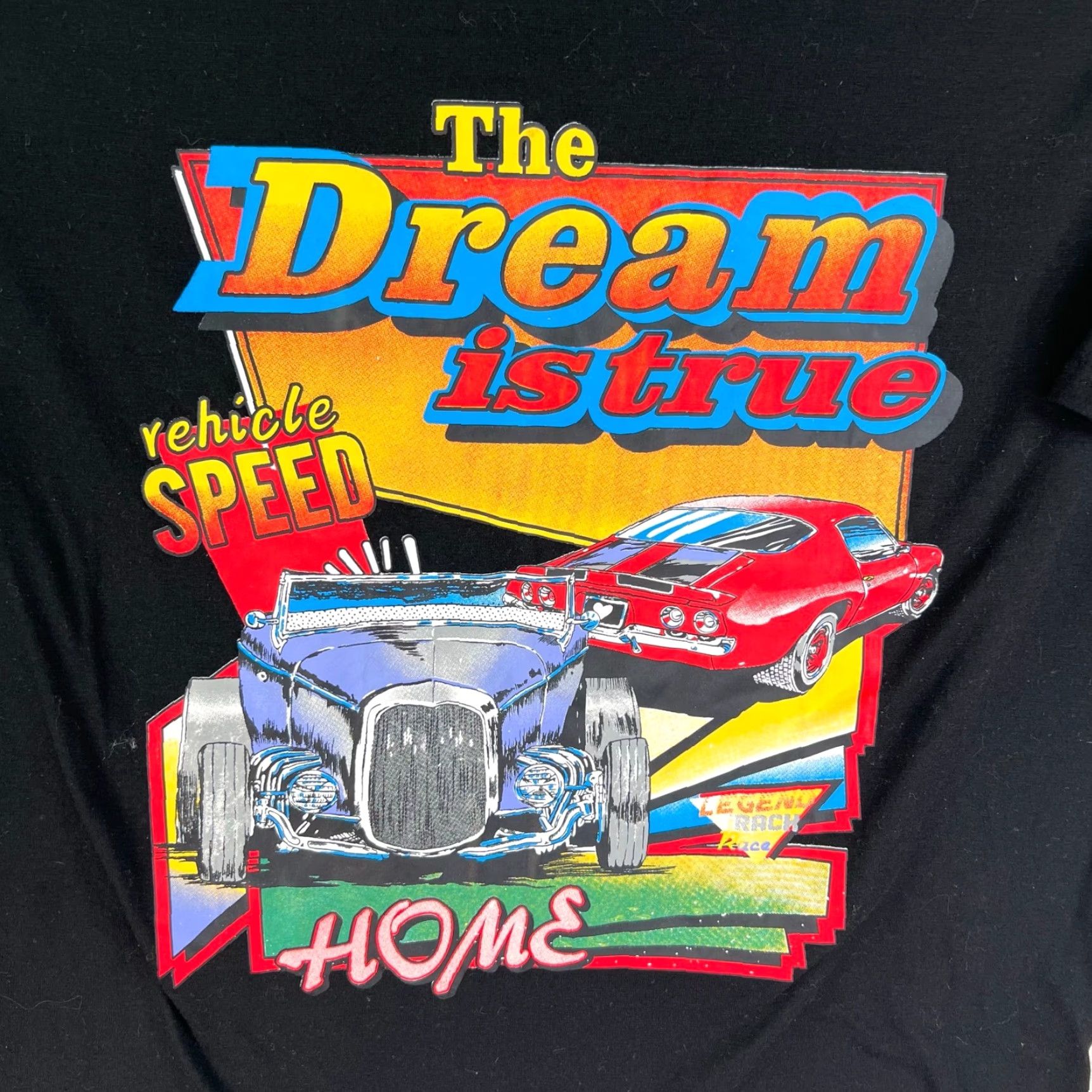 Shein SheIn Hot Wheels T-Shirt Mens Oversized 100% Cotton Crew Neck Black The Dream Is True Graphic (L) Size US L / EU 52-54 / 3 - 2 Thumbnail