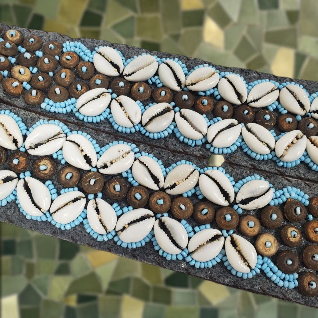VINTAGE African Tribal Beaded Cowrie Shell Belt Strap Boho  display picture 1