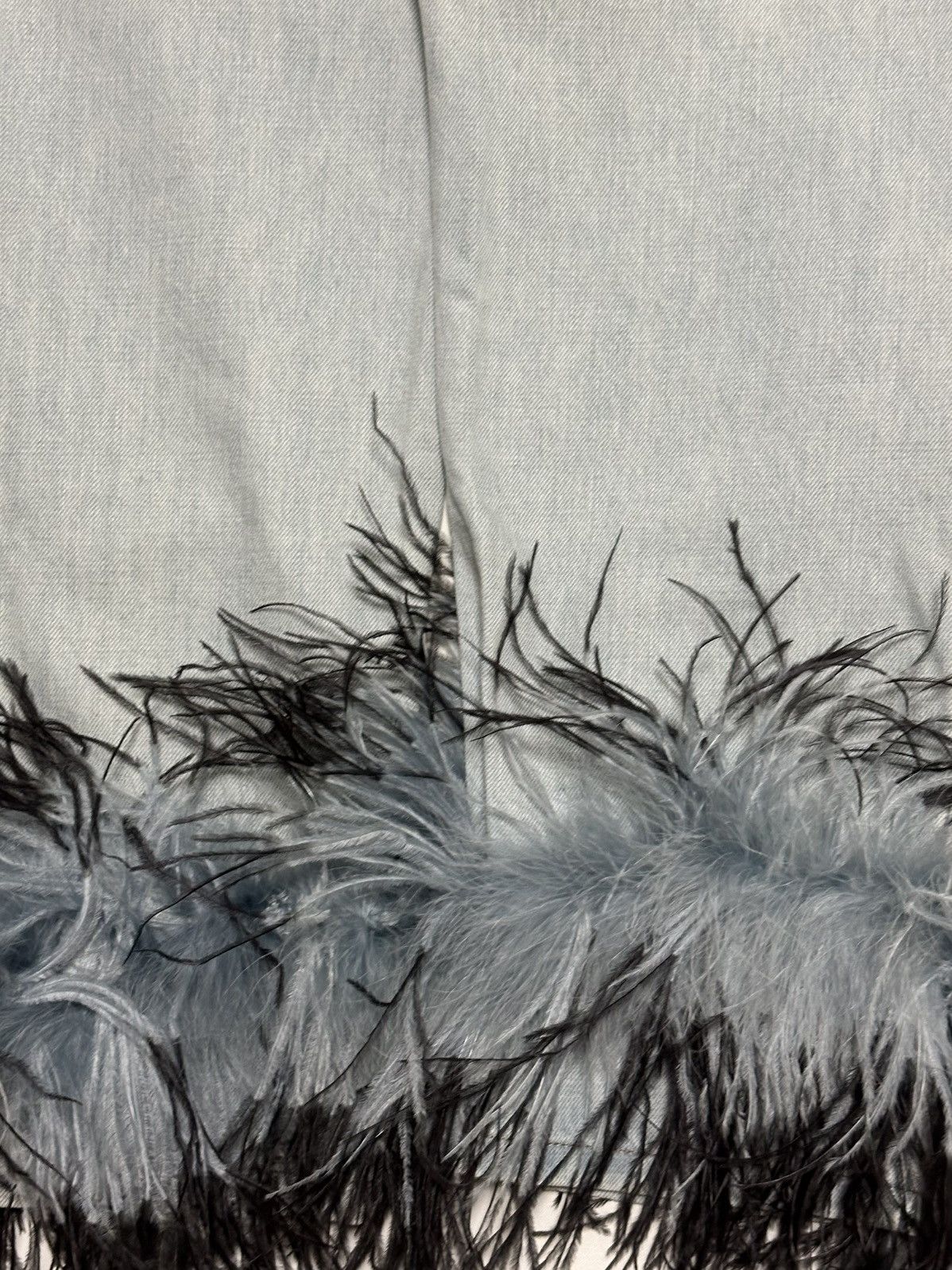 Prada PRADA Spring Summer 2017 Ostrich Feather Trim Denim Pants Size 24" / US 00 / IT 34 - 7 Thumbnail