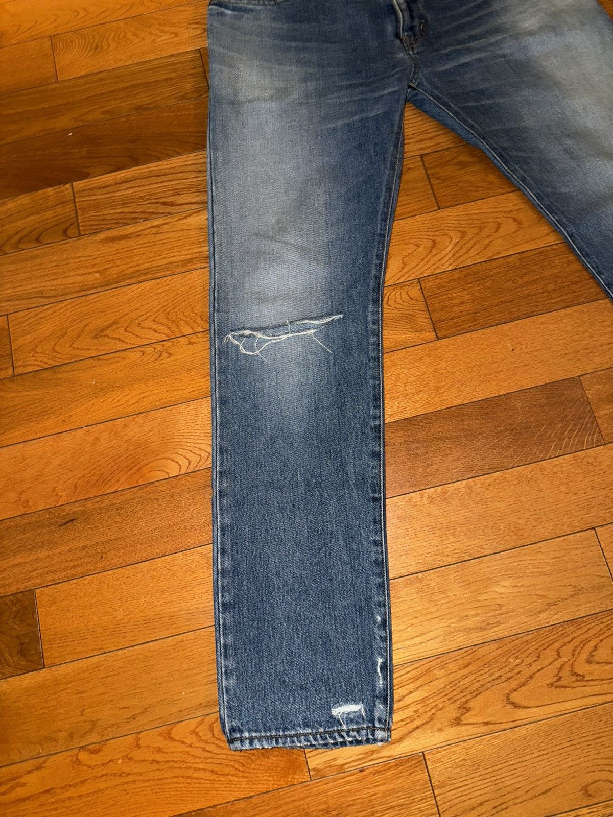 Saint Laurent Paris Saint Laurent 2015 Blue Knee Slit Jeans Size 33 Surf D10 Size US 33 - 4 Thumbnail