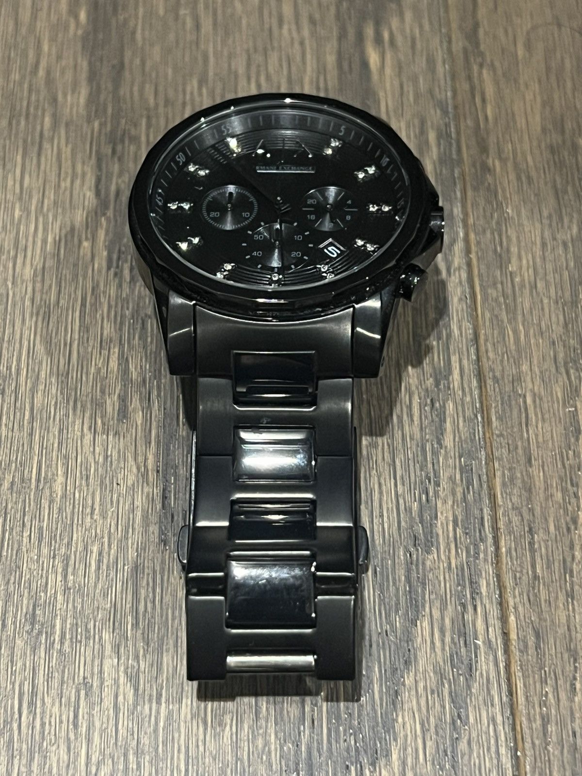 Armani Exchange AX Armani Exchange Chronograph Watch with Rhinestone Design Size ONE SIZE - 5 Thumbnail