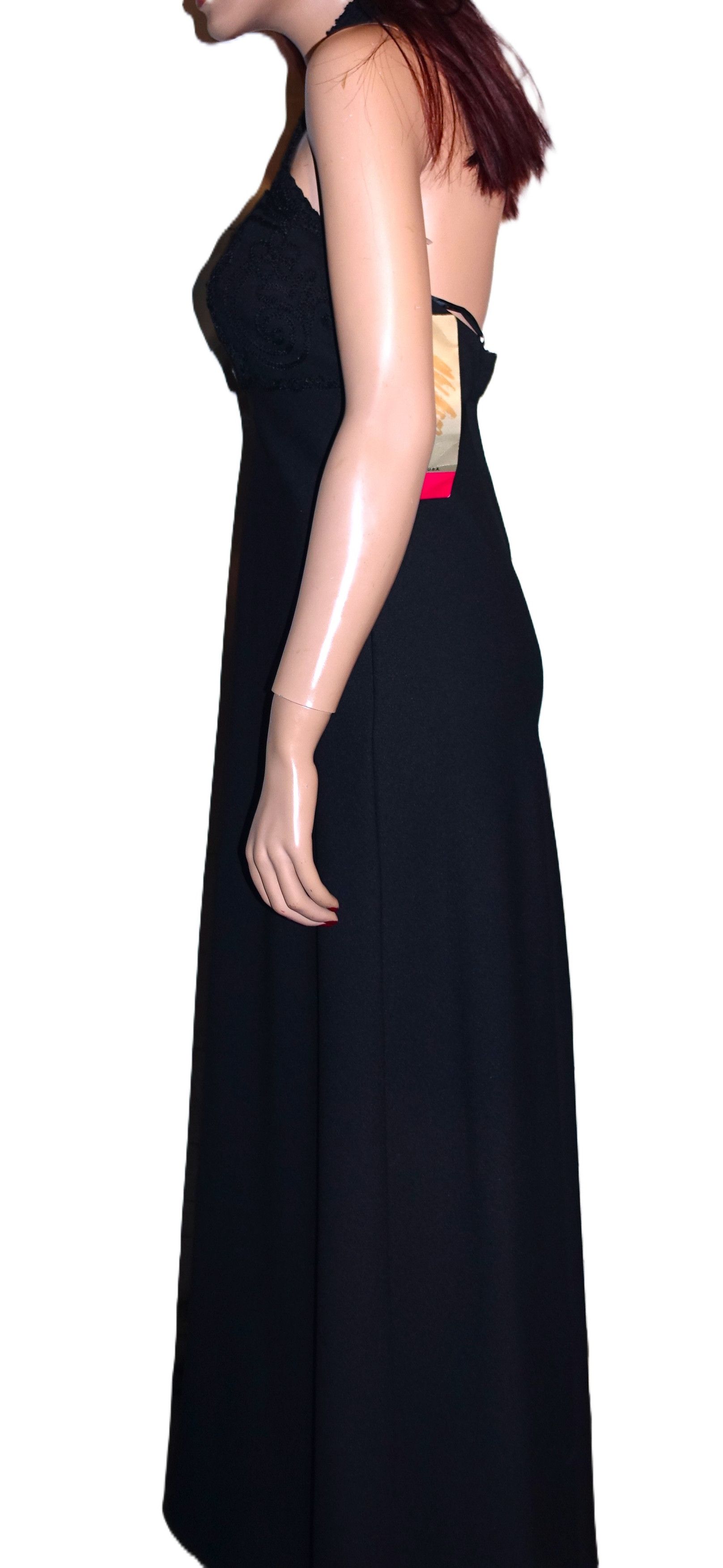Vintage Vintage L.A. Glo Black Embroidered Bodice Maxi Dress 5/6 NWT Size M / US 6-8 / IT 42-44 - 6 Thumbnail
