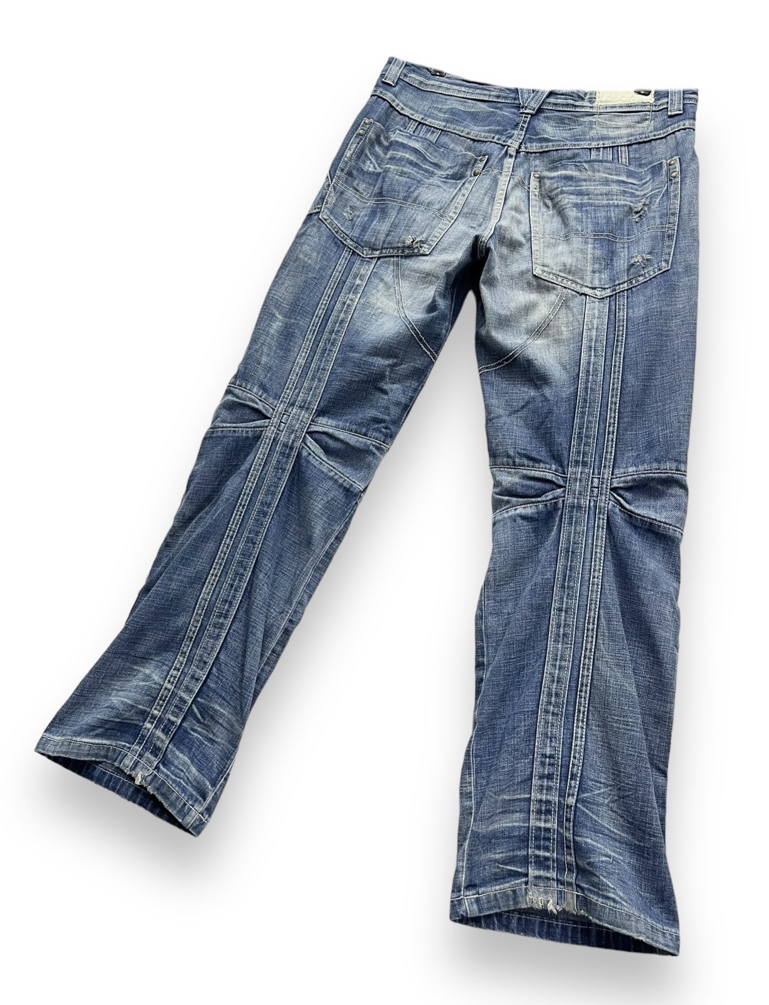 Fashion Victim FYE🔥TOUGH JEANSMITH Designer Distressed Bartack Denim Pants Size US 34 / EU 50 - 10 Thumbnail
