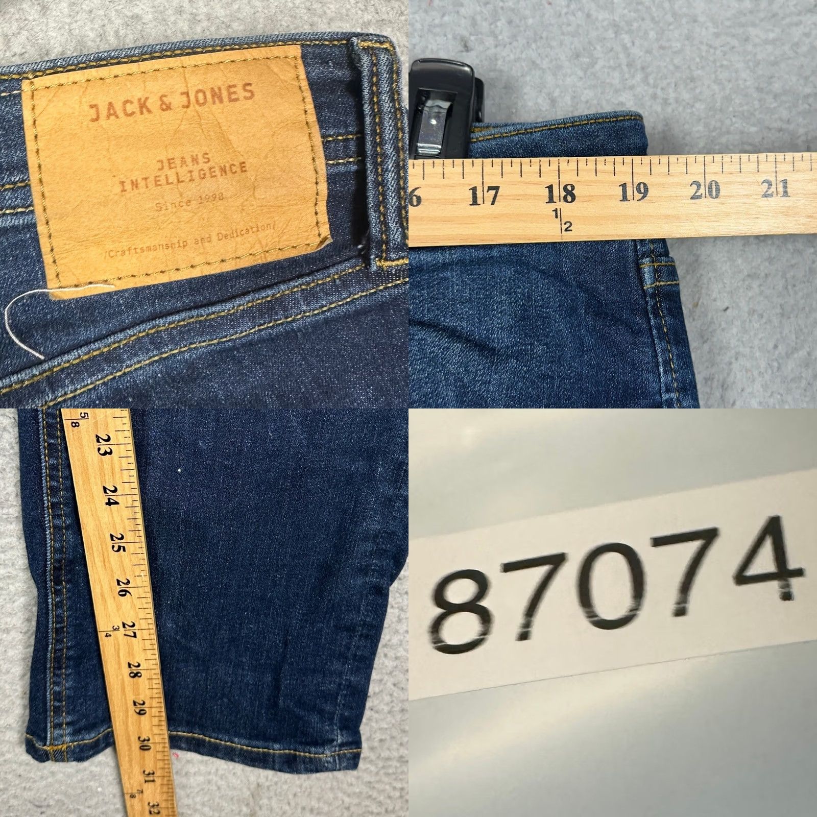 Jack & Jones Jack & Jones Tim Jeans Intelligence Slim Fit 36x32 Blue Denim Stretch 5-Pocket Mens Jeans Size US 36 / EU 52 - 8 Thumbnail