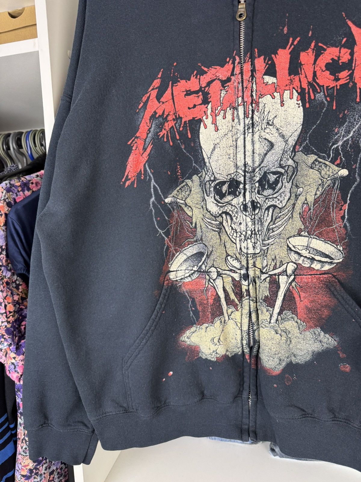 Gildan Vintage Metallica Metal Band Zip Hoodie Size US XL / EU 56 / 4 - 9 Thumbnail