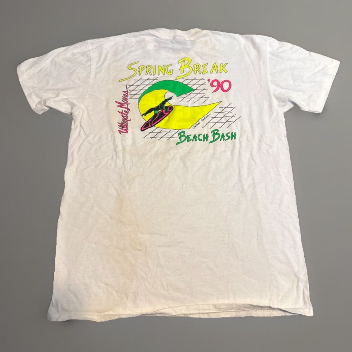 Vintage VINTAGE 1990 Spring Break Beach Bash Surfer White Stedman T-Shirt College Large Mens L Size US L / EU 52-54 / 3 - 2 Thumbnail