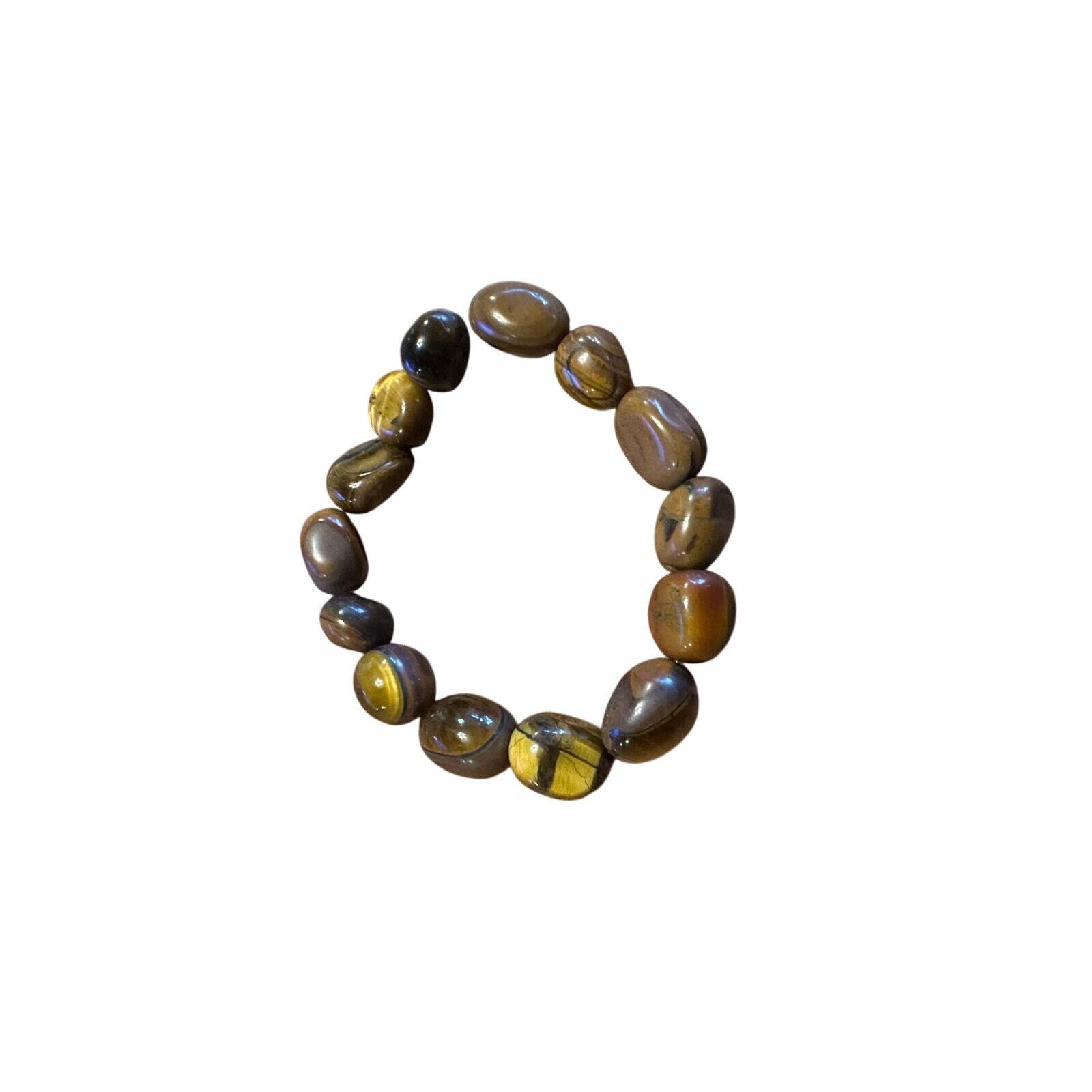Free People Chunky Tigers Eye Stretch Bracelet For Self-Empowerment & Co Size ONE SIZE - 4 Thumbnail