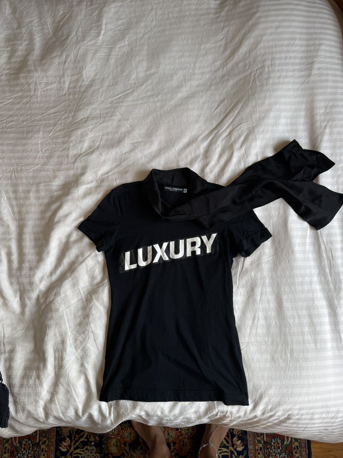 Dolce & Gabbana Dolce & Gabbana Luxury T-Shirt with silk scarf Size US XS / EU 42 / 0 - 2 Thumbnail