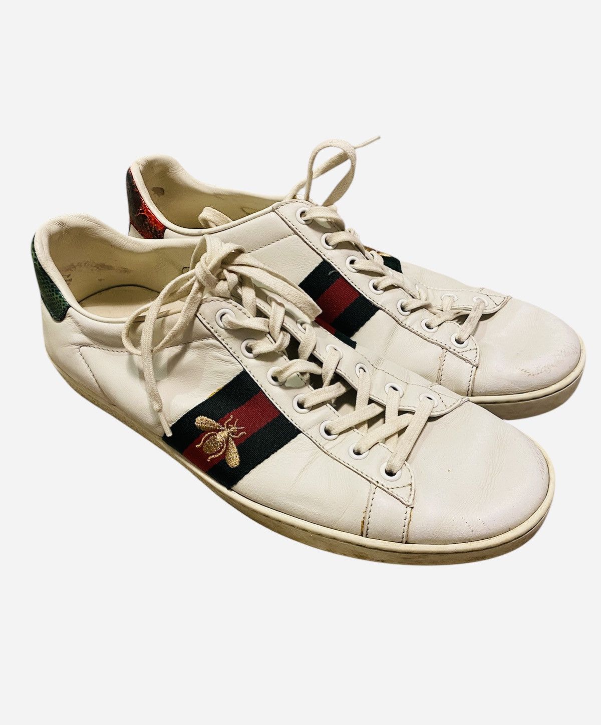 Gucci Gucci Ace Sneakers White Leather With Bee Size US 11 / IT 41 - 1 Thumbnail