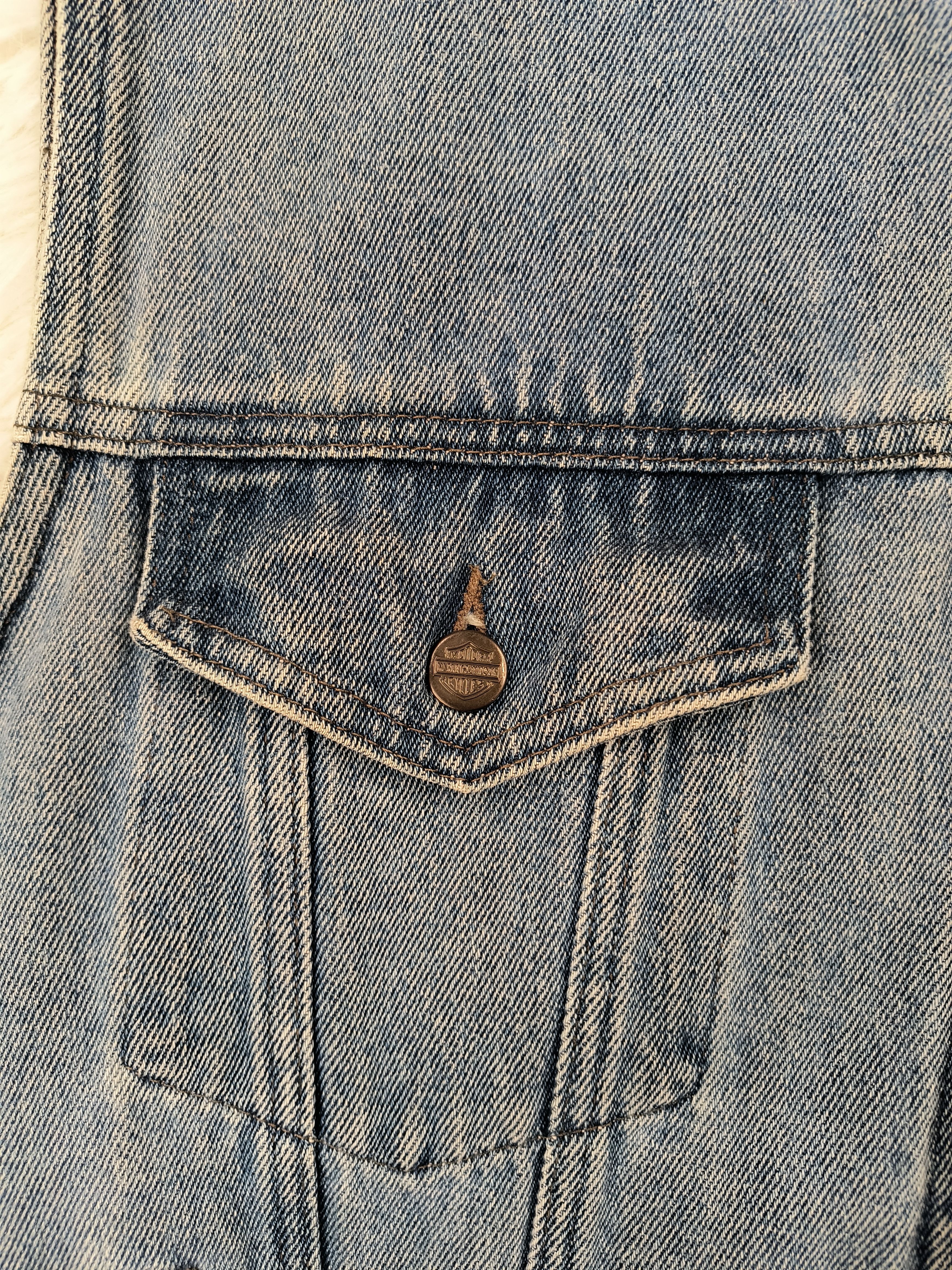 Harley Davidson Vintage Biker Blues Harley Davidson leather denim vest Size US M / EU 48-50 / 2 - 6 Thumbnail