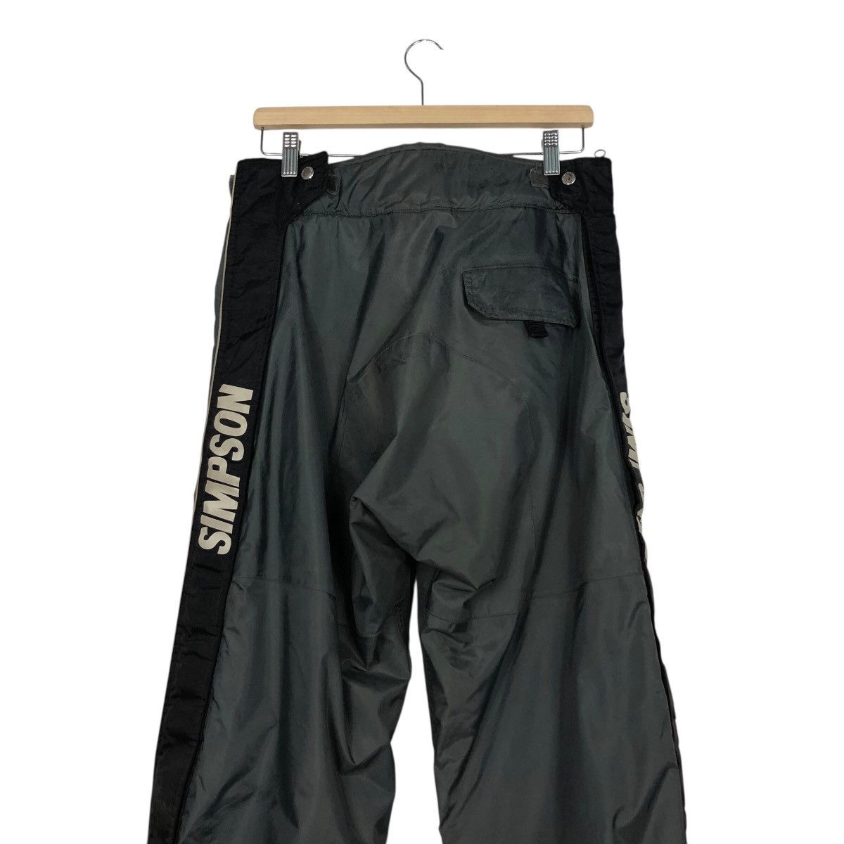 Japanese Brand Vintage Simpson Grey Nylon Moto Riding Pants Big Logo Size US 30 / EU 46 - 11 Thumbnail