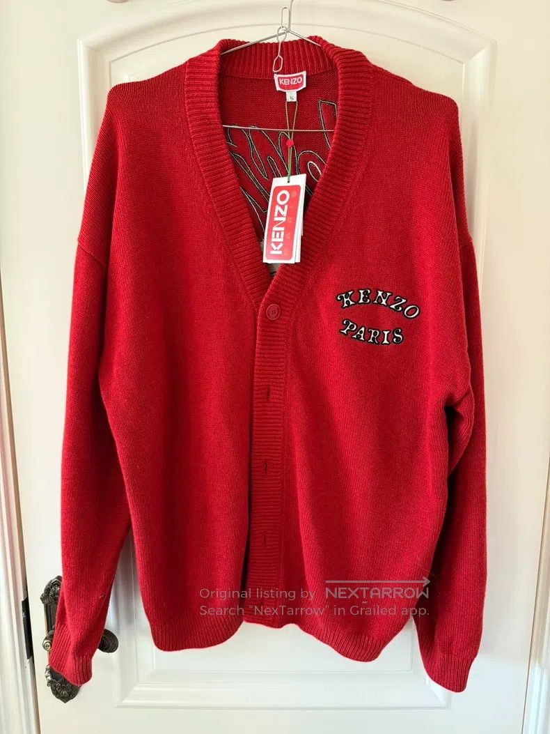 Kenzo Kenzo Red embroidered tiger head silhouette knit sweater Size XL / US 12-14 / IT 48-50 - 1 Thumbnail