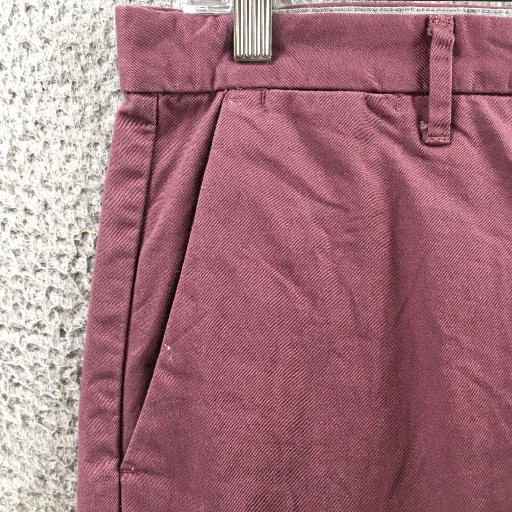 Calvin Klein Calvin Klein Straight Chino Pants Mens 31x32 Burgundy Button Front Cotton Zip Pants Size US 31 - 3 Thumbnail