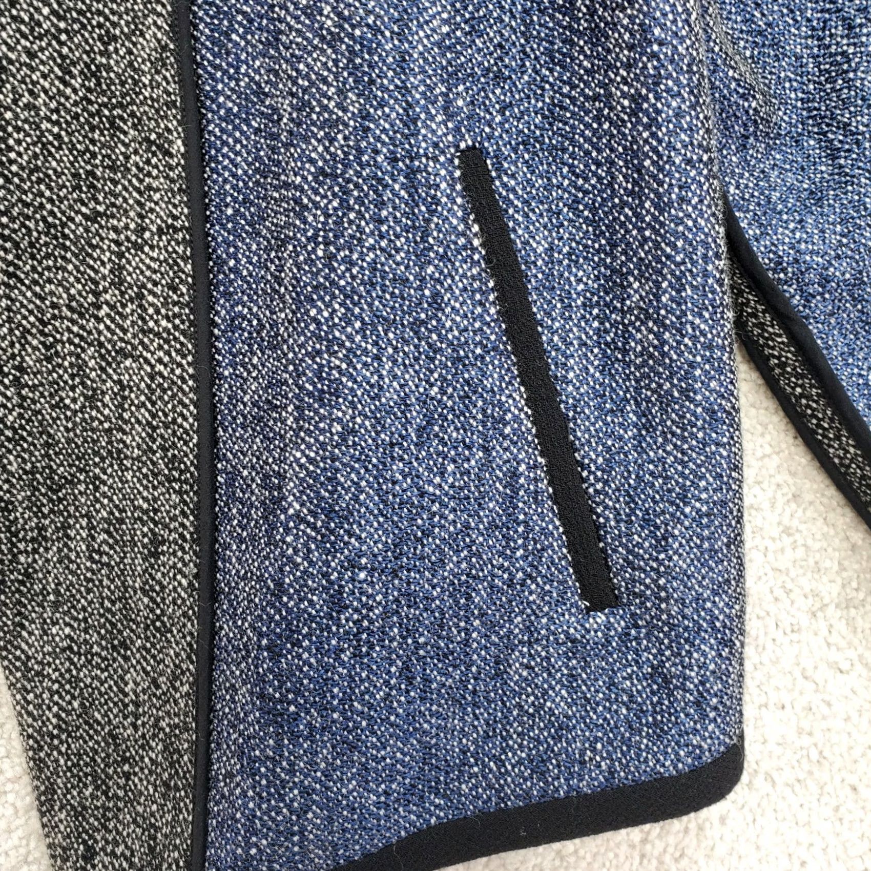 Marissa Webb Marissa Webb Jacket Womens Medium Gray Blue Wool Asymmetrical Zip Cropped Phoebe Size M / US 6-8 / IT 42-44 - 7 Thumbnail
