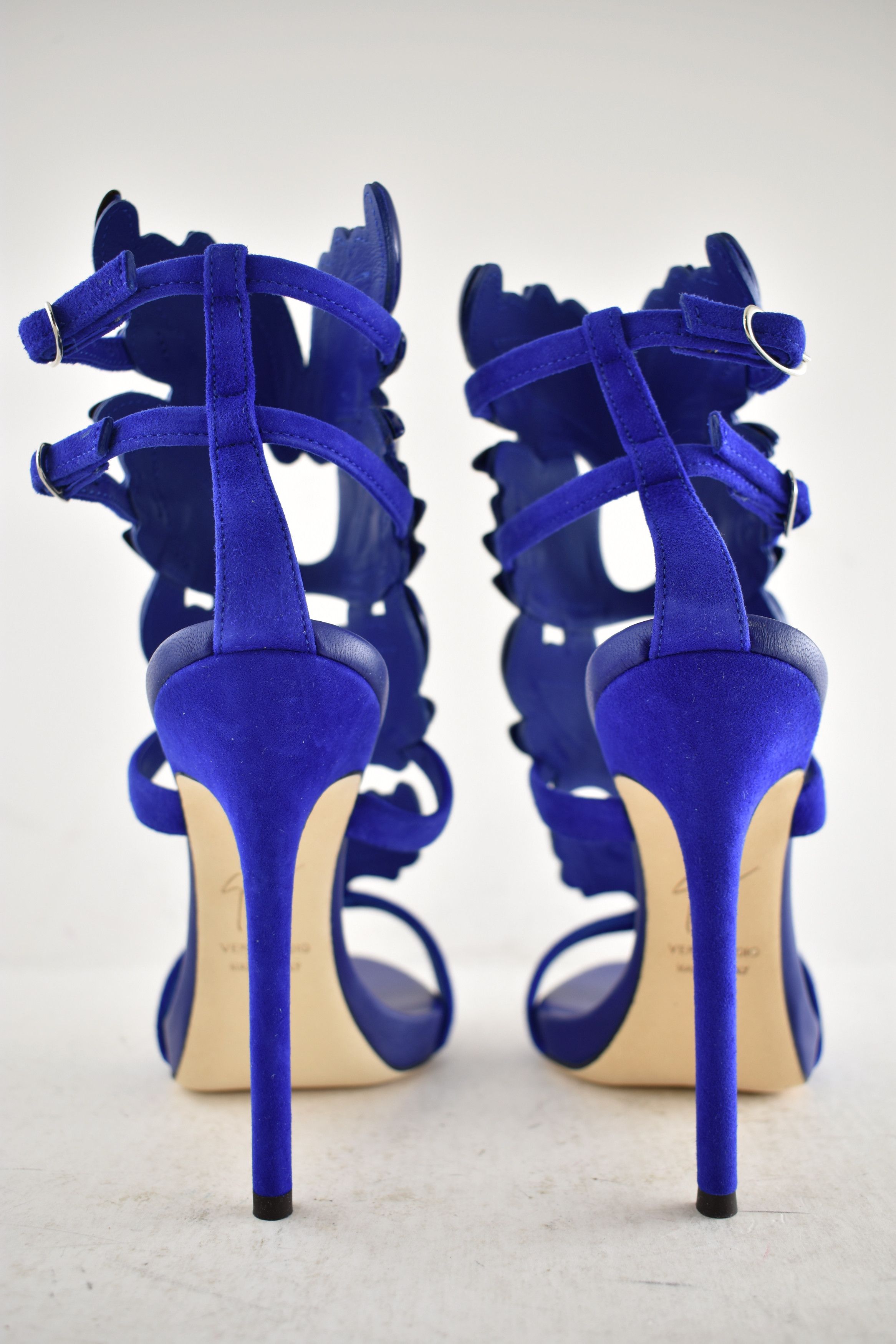Giuseppe Zanotti Cruel Summer 110 Blue Setter Wing Strap Sandal Heel Pump 35 Size US 5 / IT 35 - 12 Thumbnail