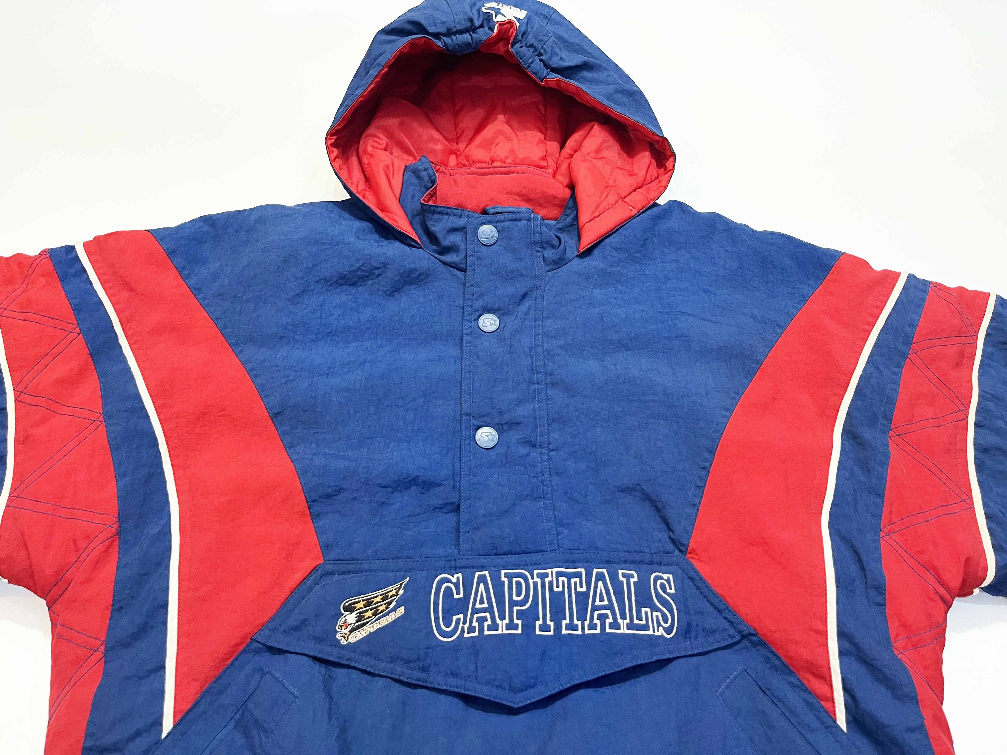 Starter Vintage Starter Washington Capitals NHL Hoodie Puffer Jacket Size US M / EU 48-50 / 2 - 2 Thumbnail