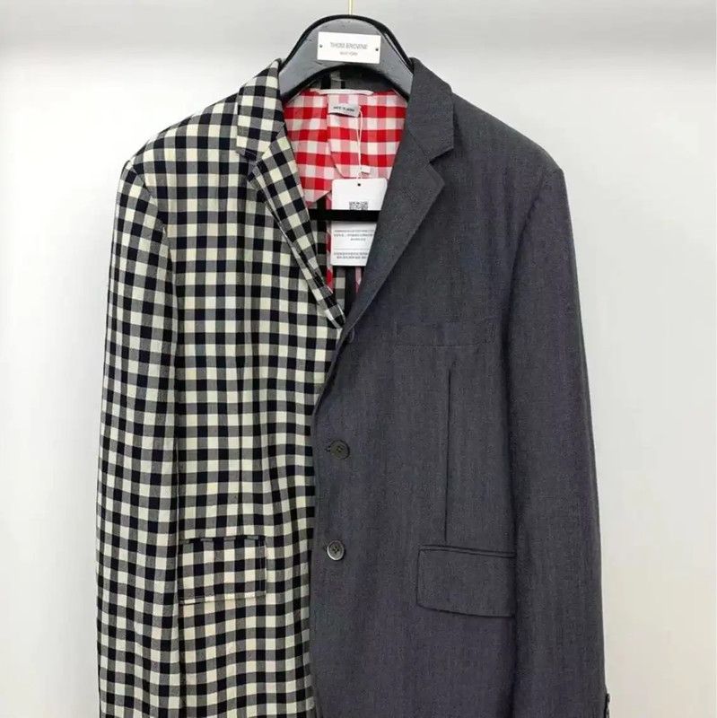 Thom Browne Thom Browne Black Gray Cotton Men's Coat 0089 Size US XL / EU 56 / 4 - 1 Thumbnail