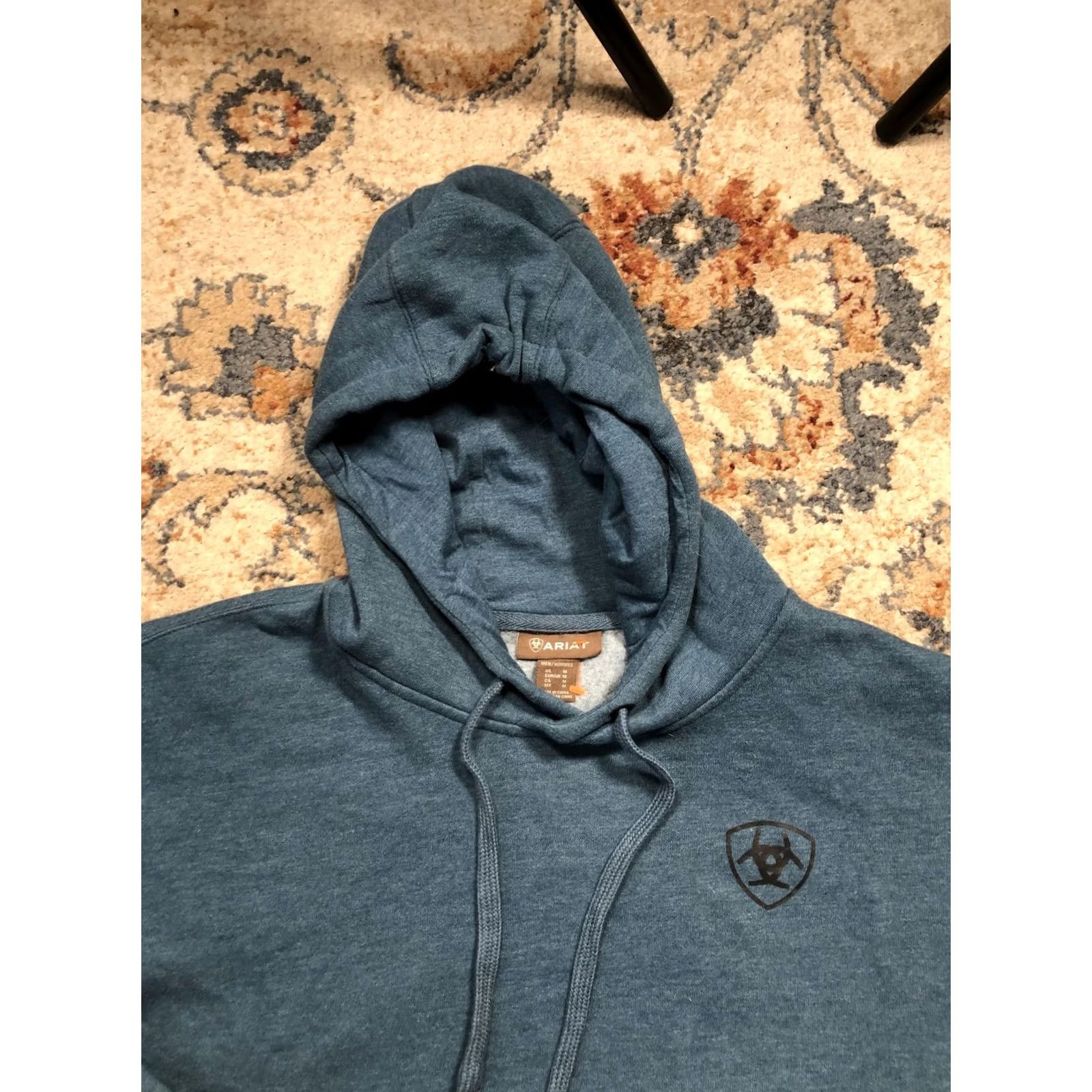 Ariat Ariat Hoodie Sweatshirt Mens M Blue Heather Fleece Lined Logo Sleeve Graphic Print Size US M / EU 48-50 / 2 - 2 Thumbnail