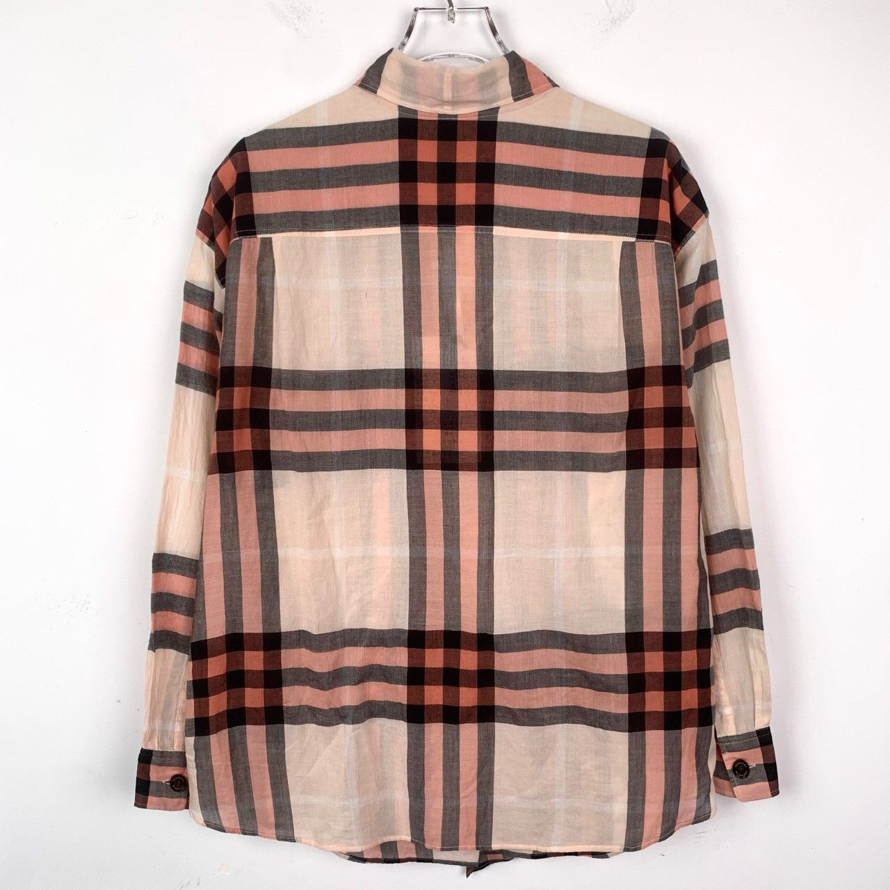 Burberry Burberry Pink Check Bow-Tie Long-Sleeve Shirt Size M / US 6-8 / IT 42-44 - 2 Thumbnail