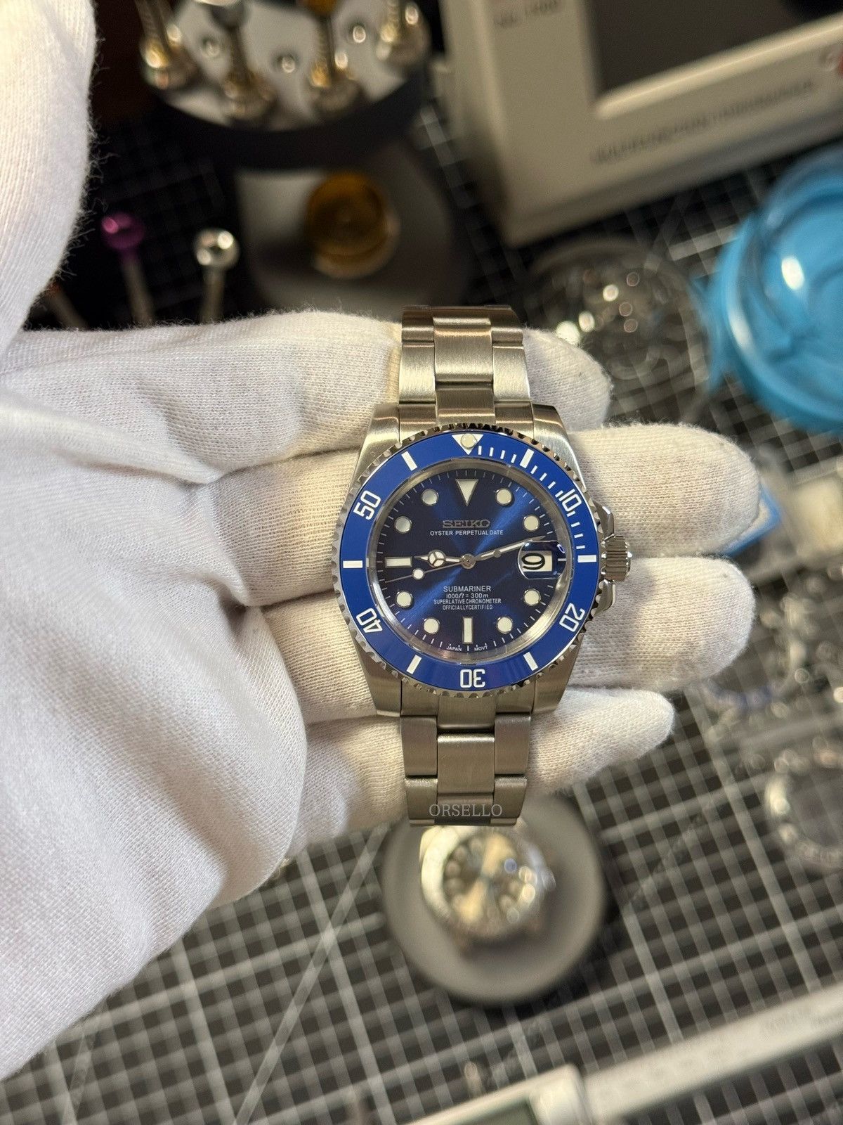 Seiko Seiko mod watch submariner smurf 40mm Size ONE SIZE - 2 Thumbnail