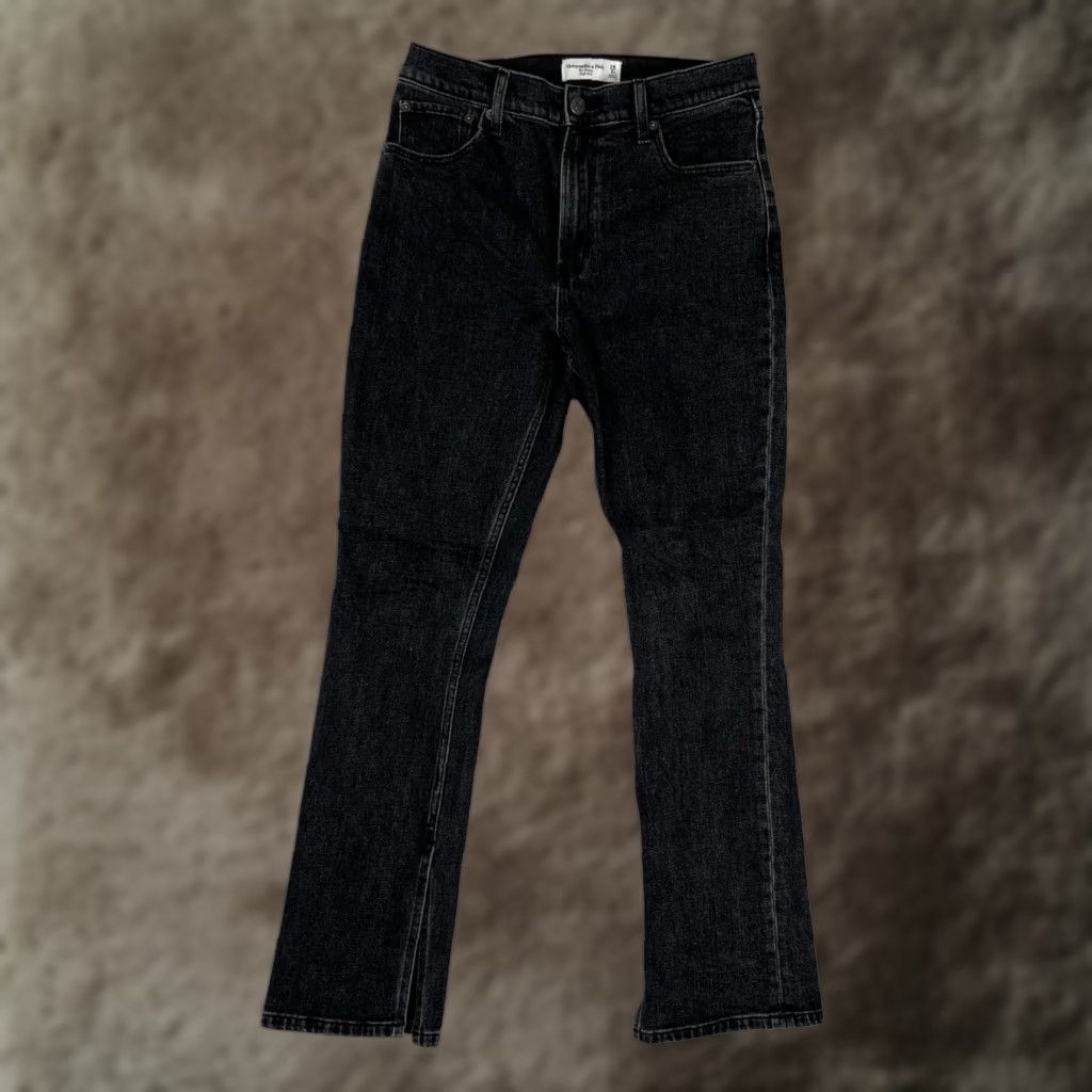 Abercrombie & Fitch Abercrombie & Fitch The Skinny High Rise Jeans Womens 6S Black Slit Denim Size 28" / US 6 / IT 42 - 1 Thumbnail