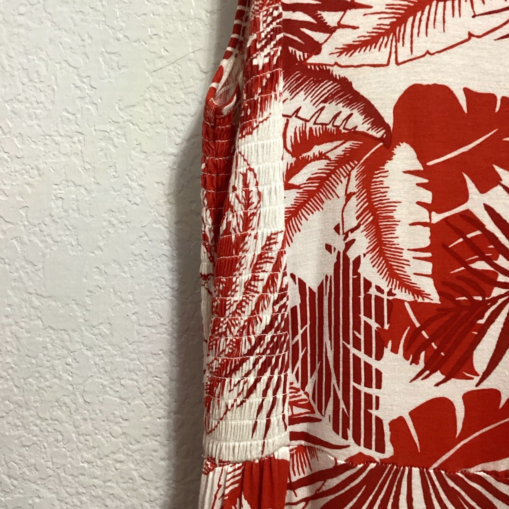Soft Surroundings Soft Surroundings Maxi Dress M Red White Lilo Palm Print Stretch Tropical Resort Dress Women's Summer Beach Hawaii Size M / US 6-8 / IT 42-44 - 5 Thumbnail