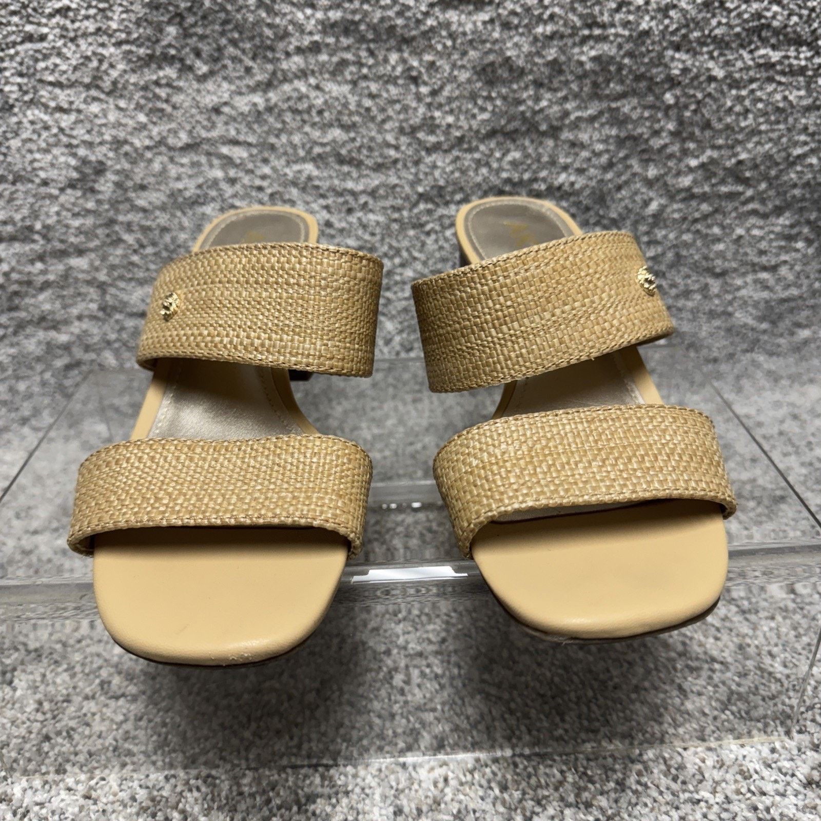 Anne Klein Anne Klein Sandals Women 7.5M Chic Block Heel Textured Retro Size US 7.5 / IT 37.5 - 4 Thumbnail
