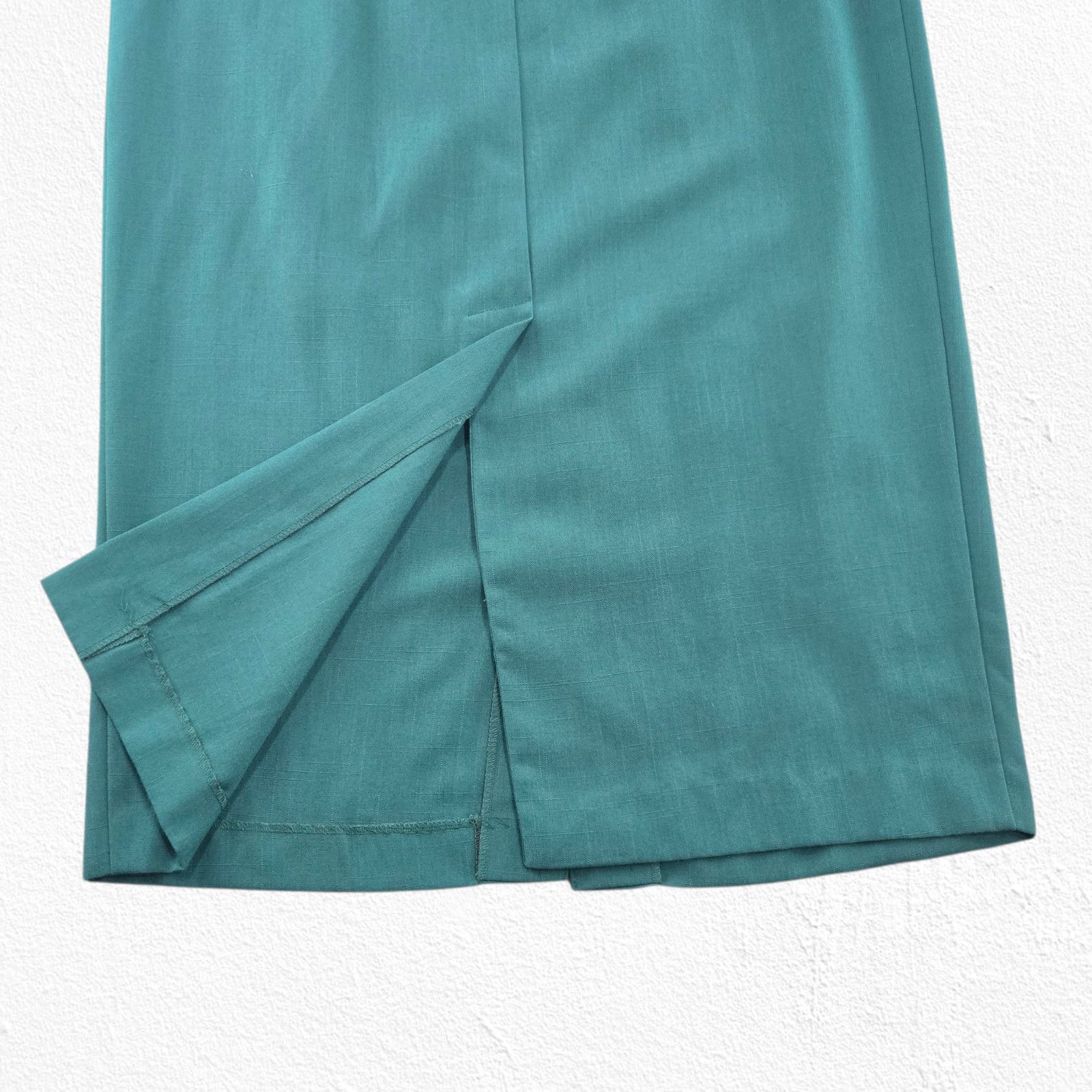 Vintage Vintage Green Teal Button Front Pencil Midi Skirt Size 16 Size 38" / US 16 / IT 52 - 10 Thumbnail