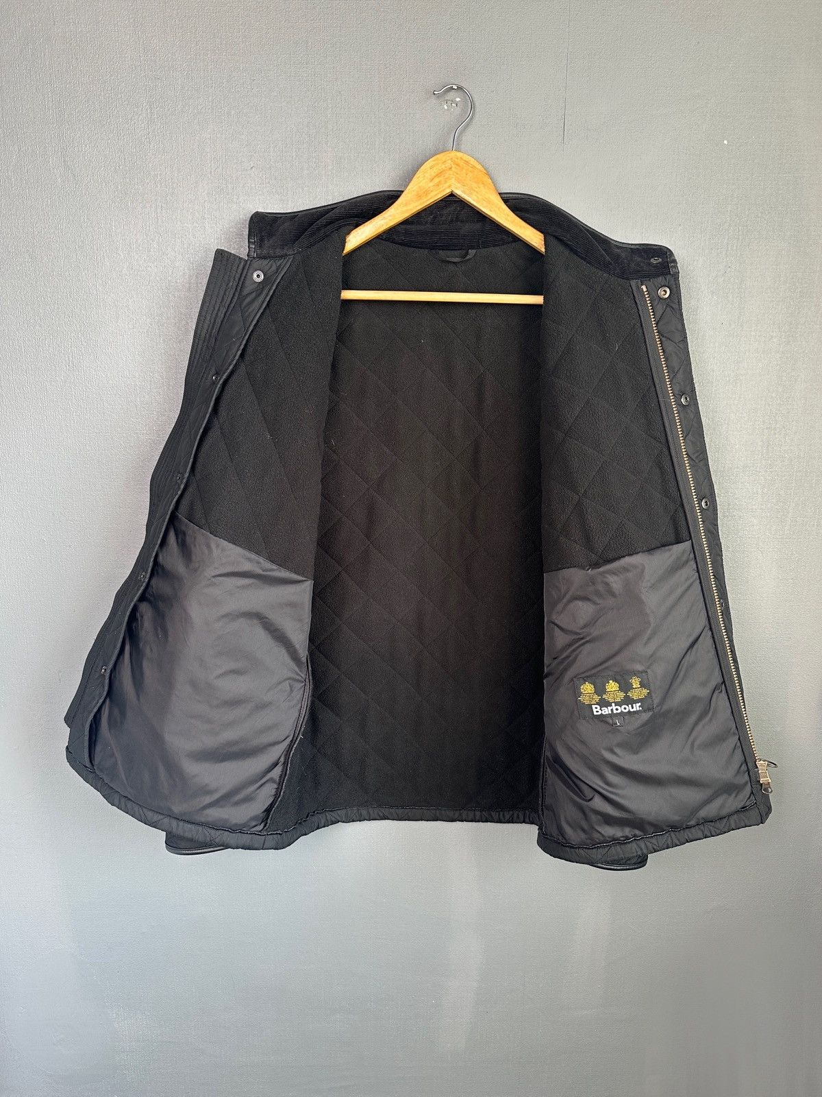 Barbour Men’s BARBOUR Powell Quilted Black Field Jacket Insulated Size US L / EU 52-54 / 3 - 3 Thumbnail
