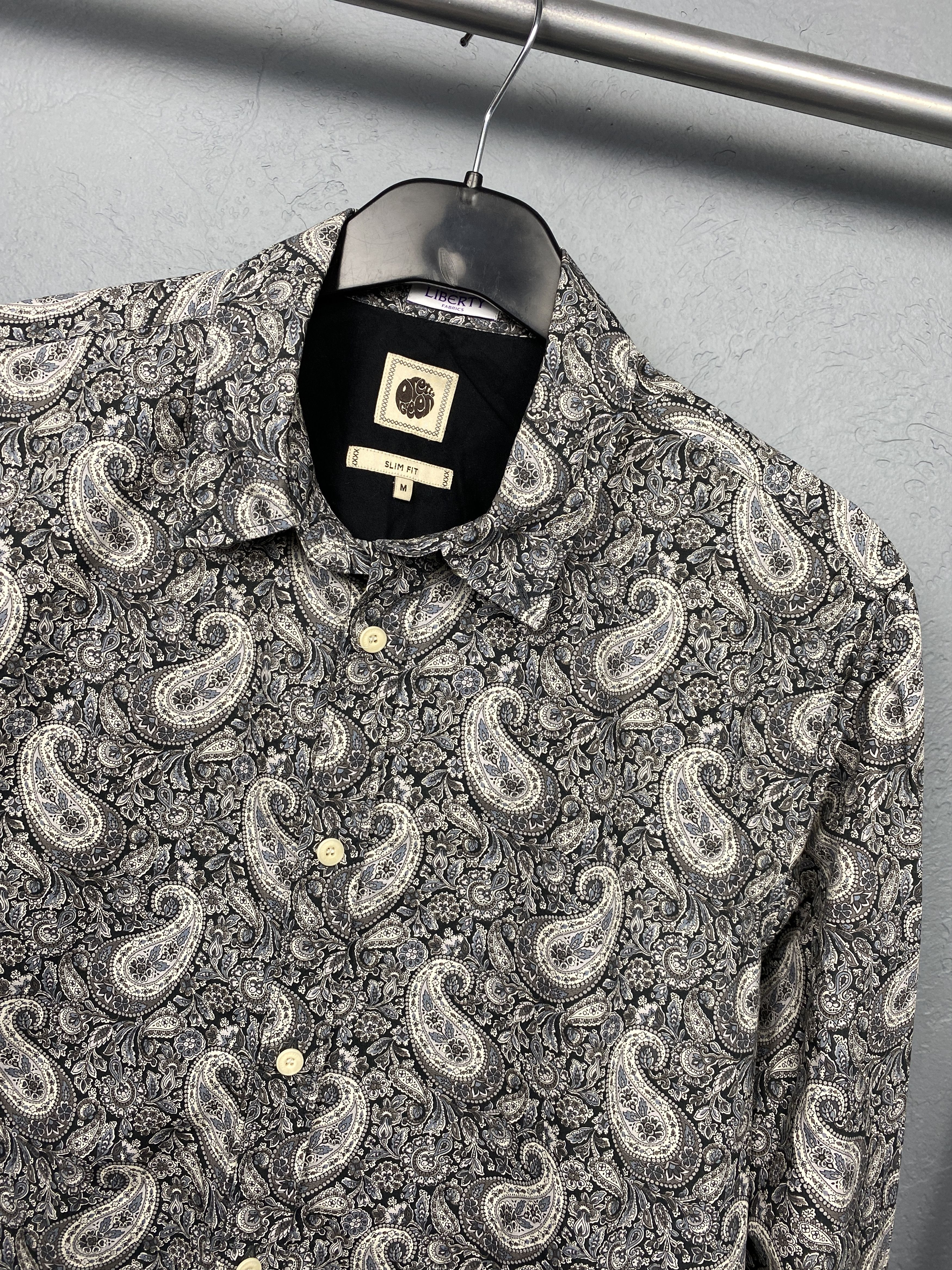 Pretty Green Pretty Green Mens Paisley Patterned Long Sleeve Shirt Size US M / EU 48-50 / 2 - 2 Thumbnail