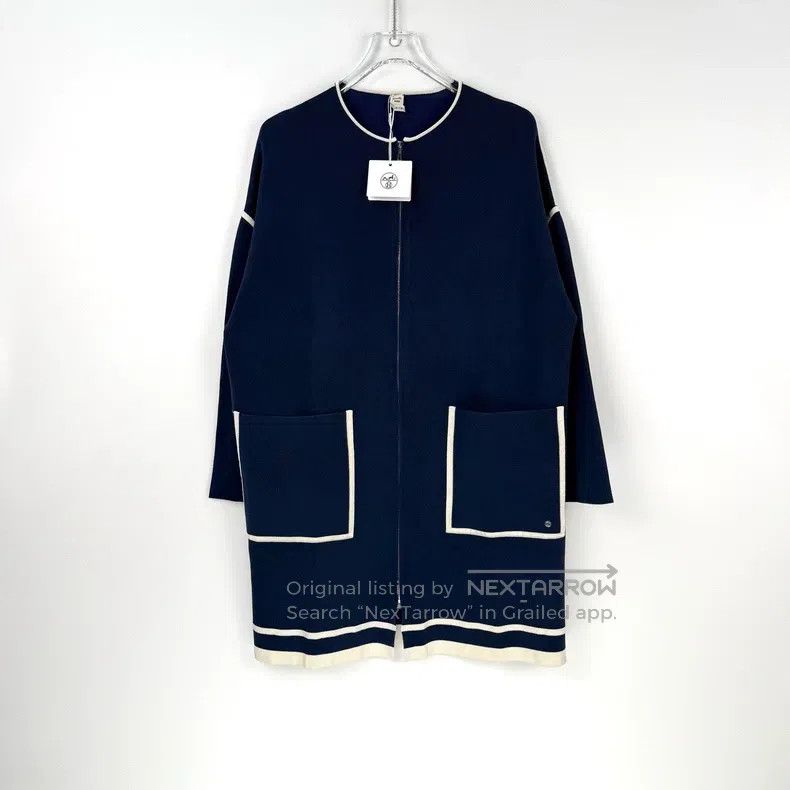 Hermes Hermes Blue Knit Zip-Up Jacket Size XS / US 0-2 / IT 36-38 - 3 Thumbnail