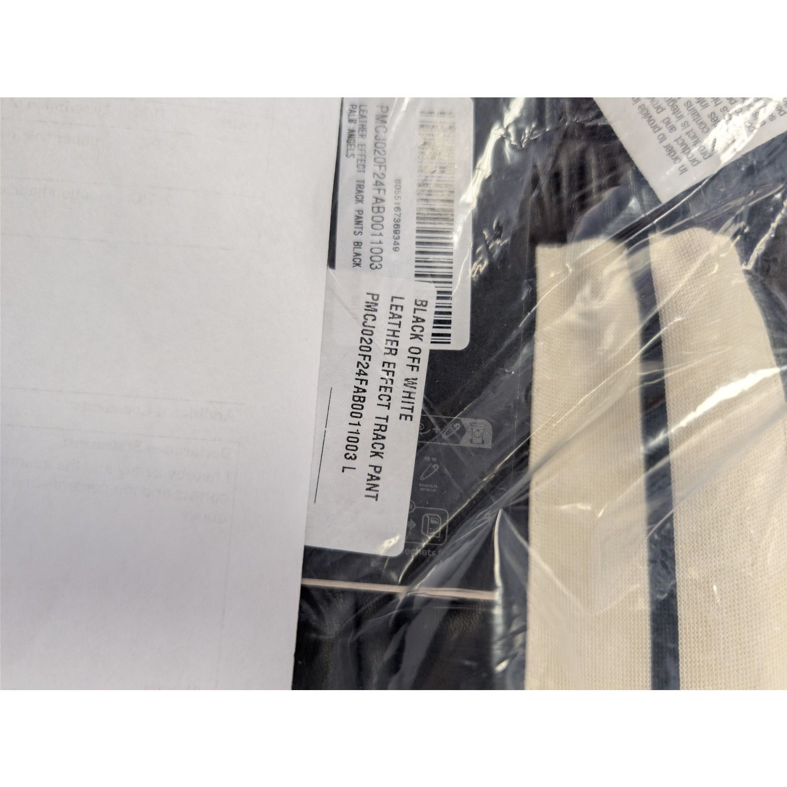 Palm Angels o1rshd1 Leather Effect Track Pants in Black / Off White Size US 34 / EU 50 - 23 Thumbnail