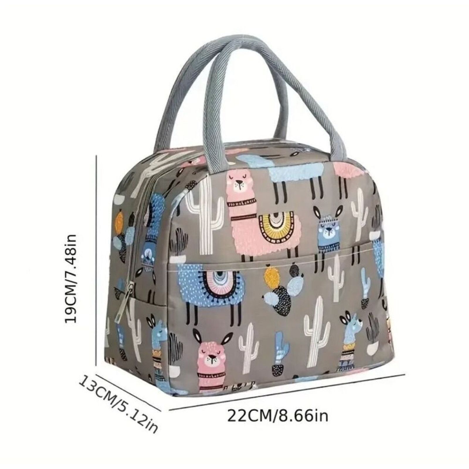 Other Cactus Llama Insulated Lunch Bag Cooler Tote Grey NWT Size ONE SIZE - 3 Thumbnail