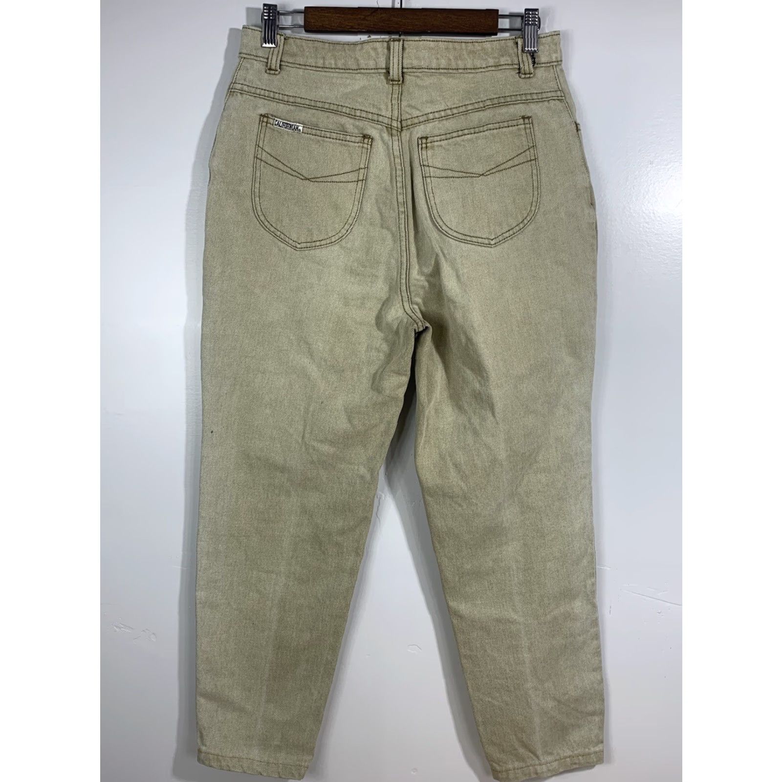 Vintage Calfornian By Paddocks Women Beige Pants Size 32 Denim Straight Pocket Zipper Casual Cotton Blend Regular Inseam 26 in #1172 Size 24" / US 00 / IT 34 - 2 Thumbnail