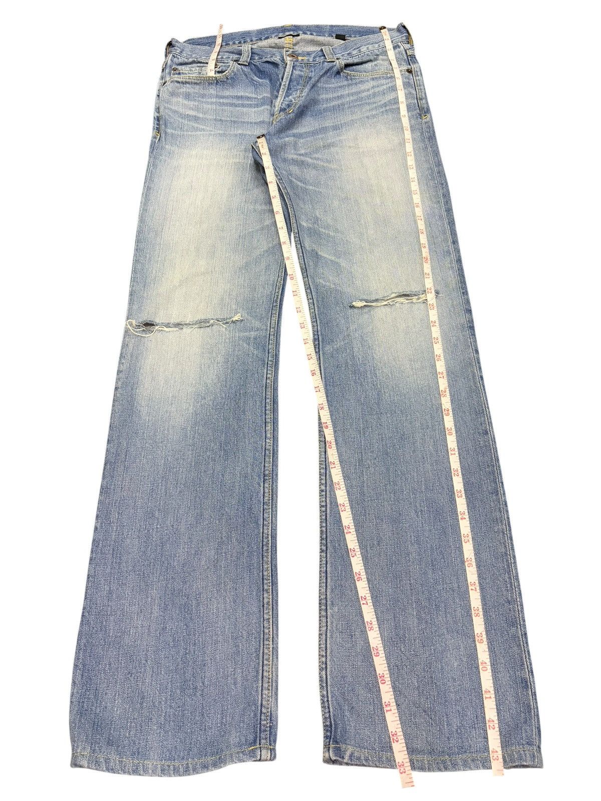Edwin Unbranded Faded Wash Distressed Bootcut Jeans Size US 32 / EU 48 - 7 Thumbnail