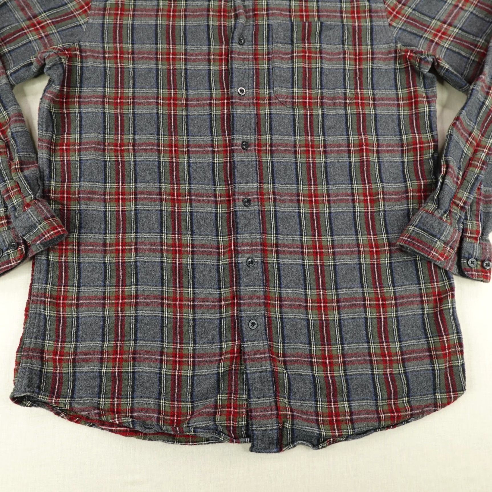Vintage VINTAGE LL Bean Shirt Mens Big & Tall Large Tall Plaid Flannel Button-Up Cotton Gray Red 90s Mens Size US L / EU 52-54 / 3 - 4 Thumbnail