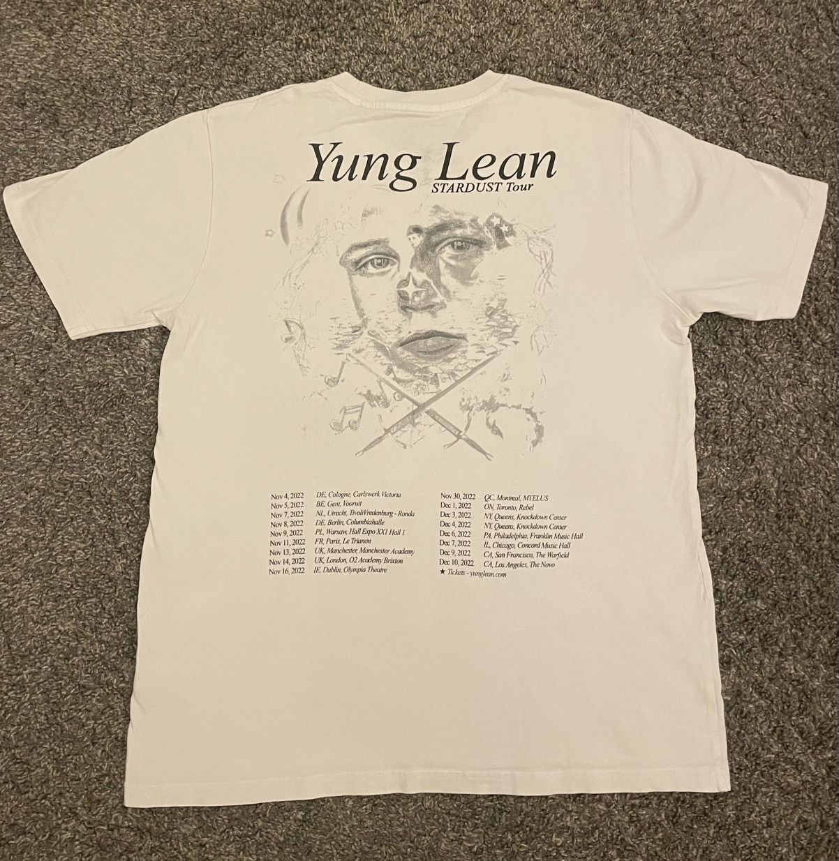 Yung Lean Yung Lean Stardust Tour Tshirt Size US L / EU 52-54 / 3 - 1 Thumbnail