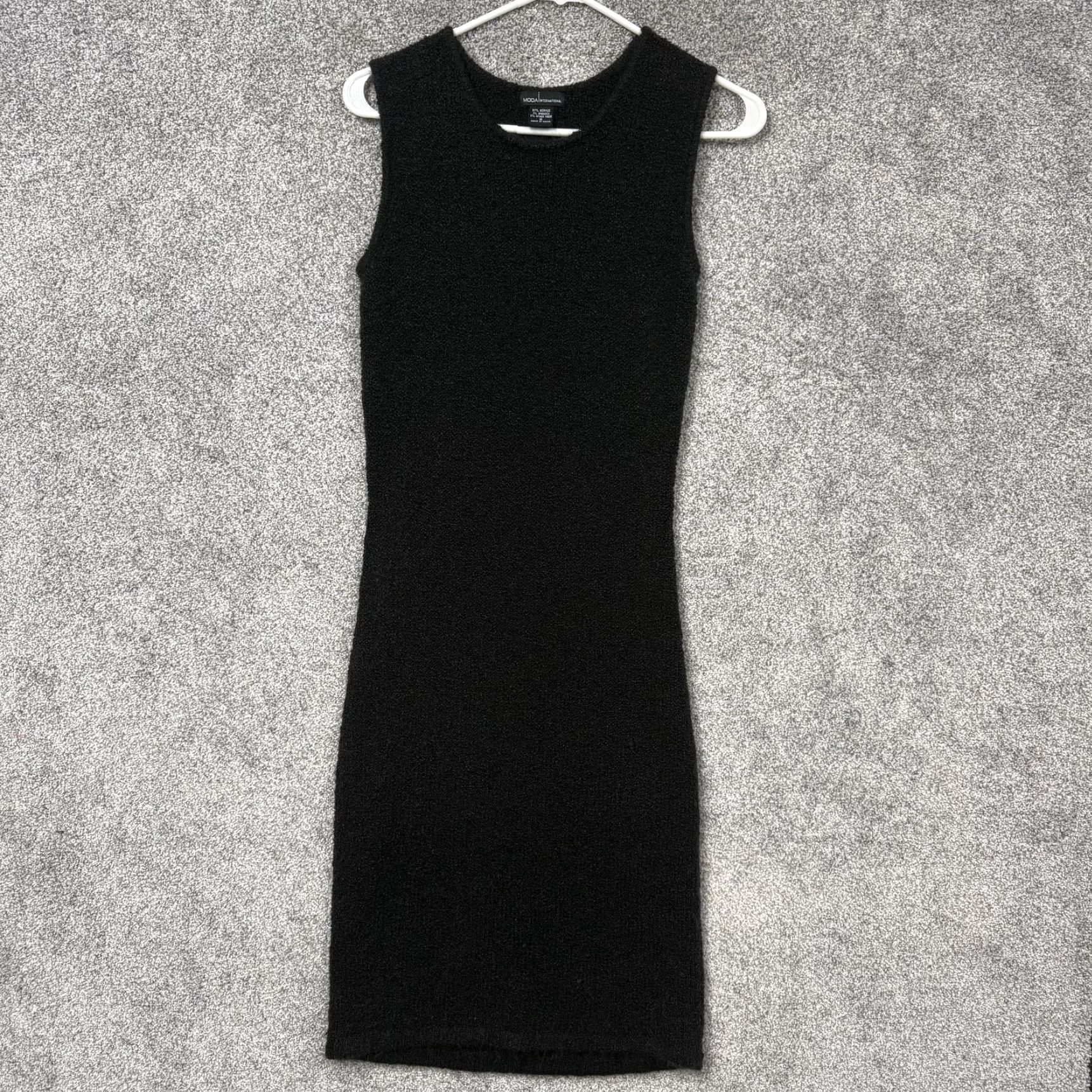 Vintage VINTAGE Moda International Dress Women Midi Black Bouclé Knit Sleeveless Petite/Small Party Size S / US 4 / IT 40 - 2 Thumbnail