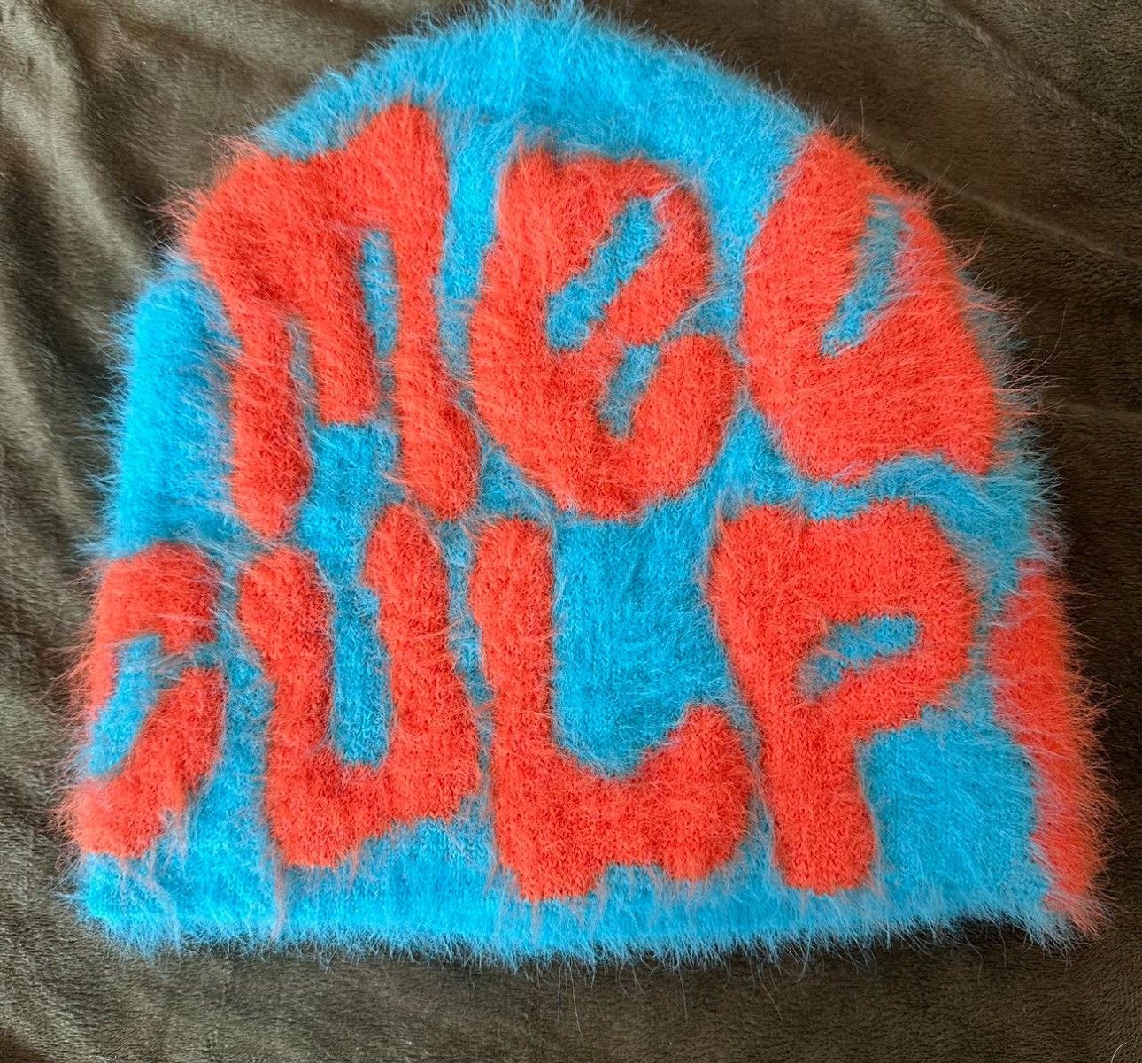 Other Mea culpr fuzzy blue and orange beanie Size ONE SIZE - 1 Thumbnail